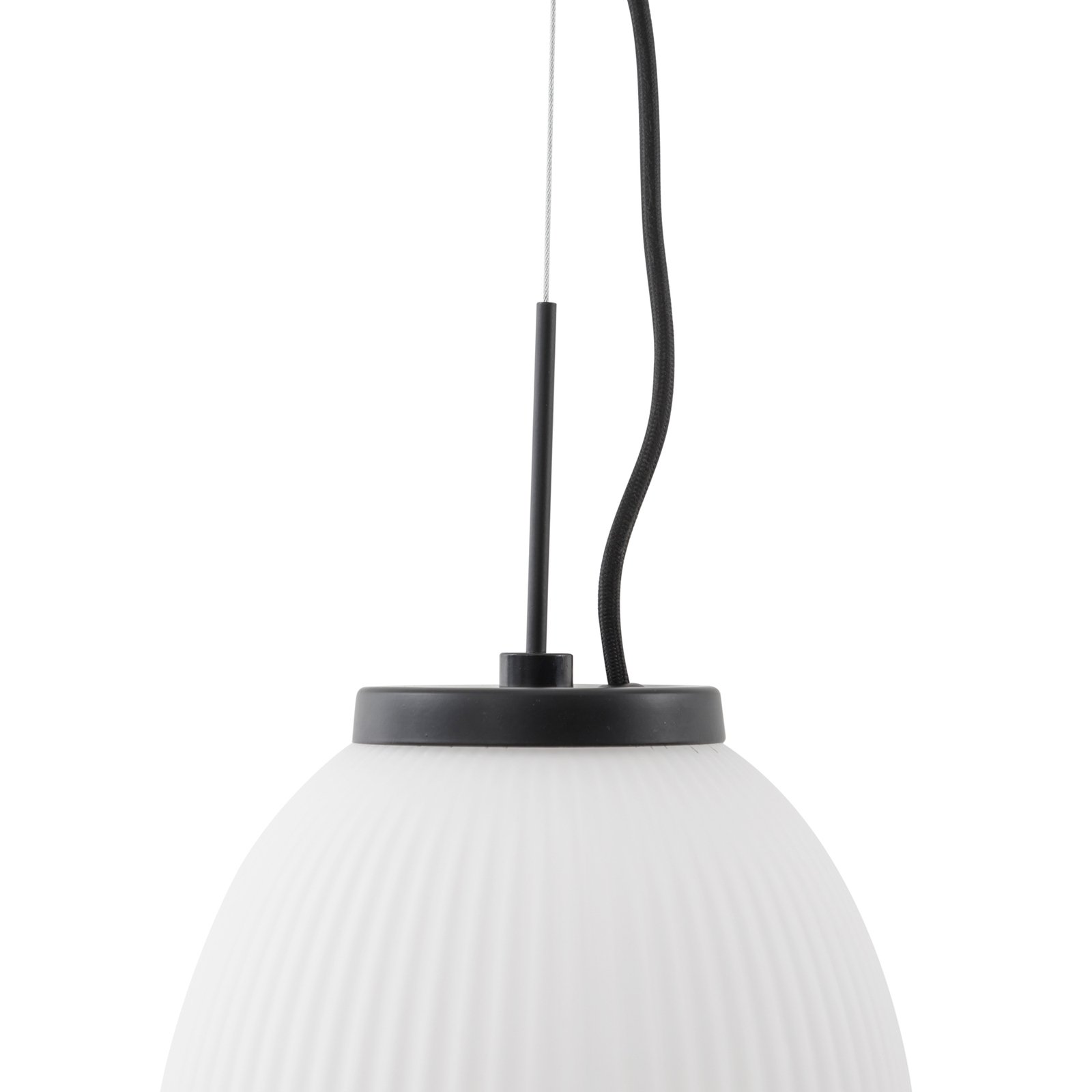 Lucande LED hanglamp Lucya, 3-lamps, glas, wit, 64,5 cm
