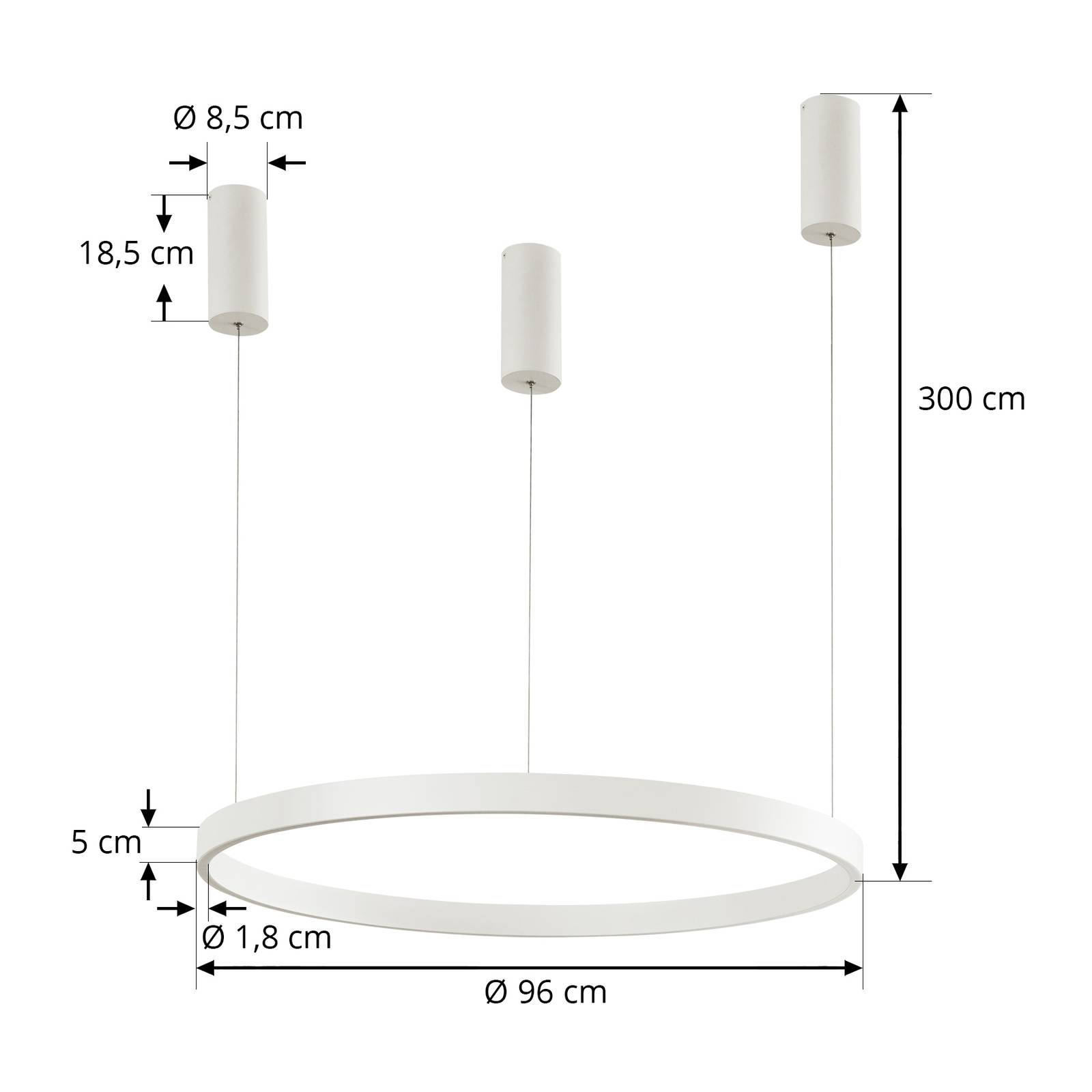 Arcchio Answin żyrandol LED 70,4 W biały