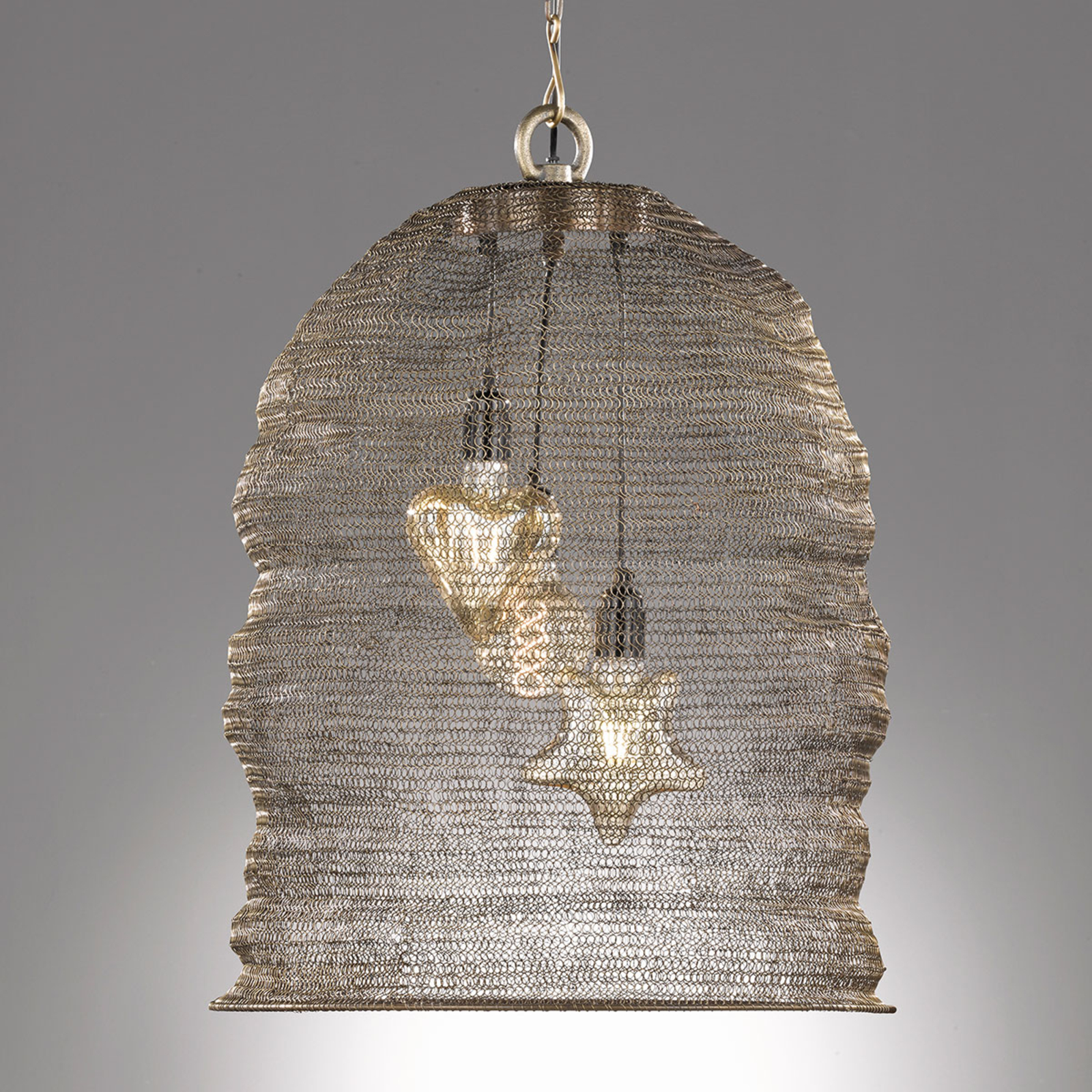 Fischer & Honsel Ano - hanging light with cage shade Ø 52 cm, for Living / Dining Room, metal, E27, 40 W, energy efficiency: A++, H: 52 cm