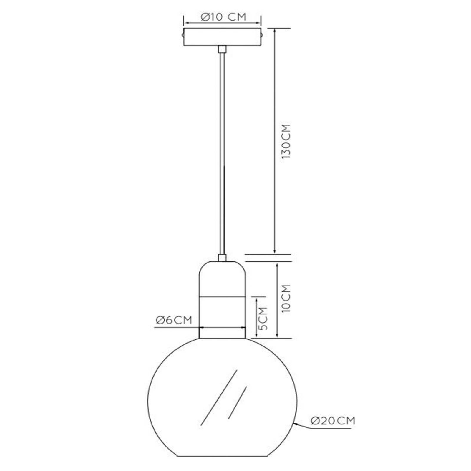 Lampa wisząca Julius, 1-punktowa, opal, Ø 20 cm