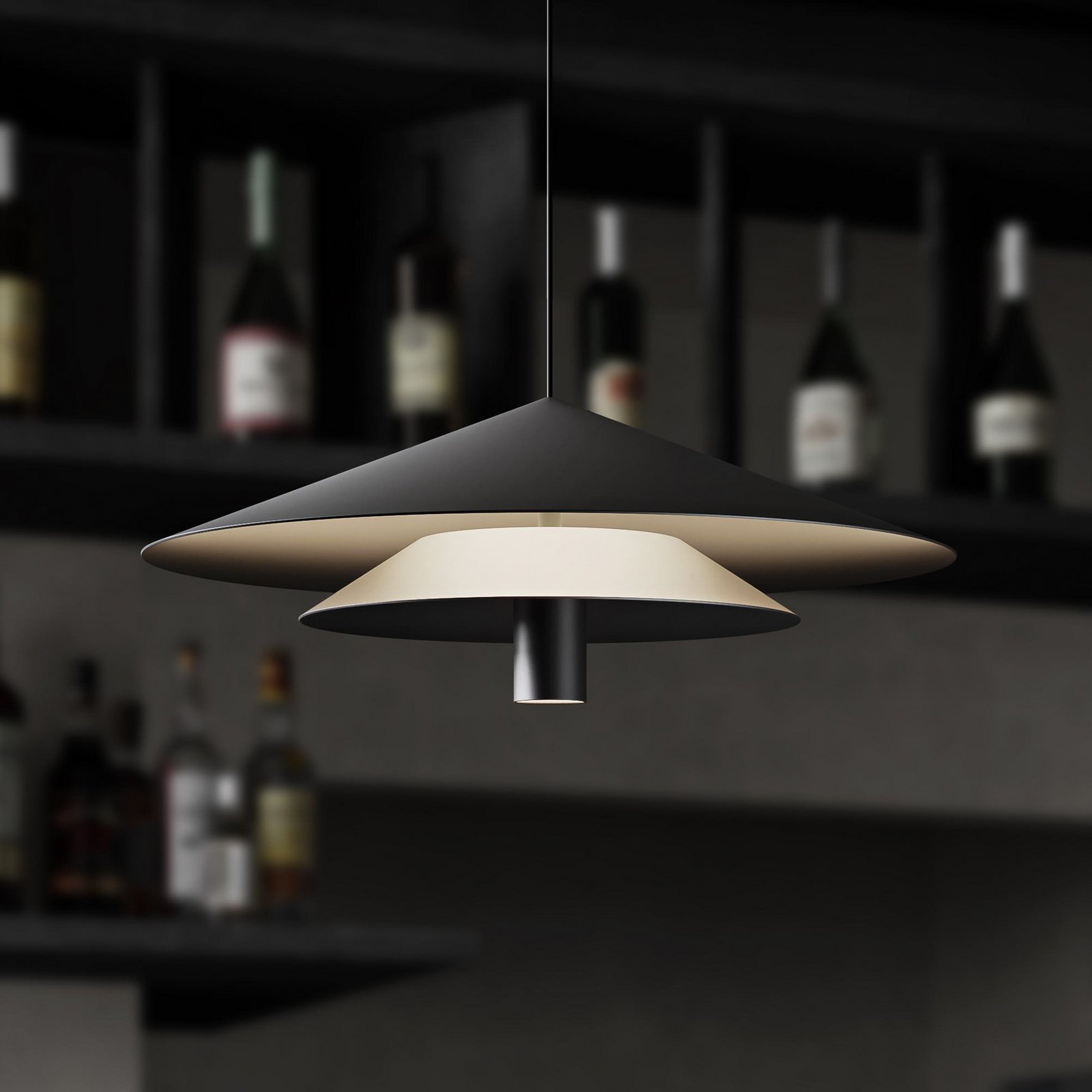 Karman LED pakabinamas šviestuvas ASSO, juodas, metalas, Ø 42 cm