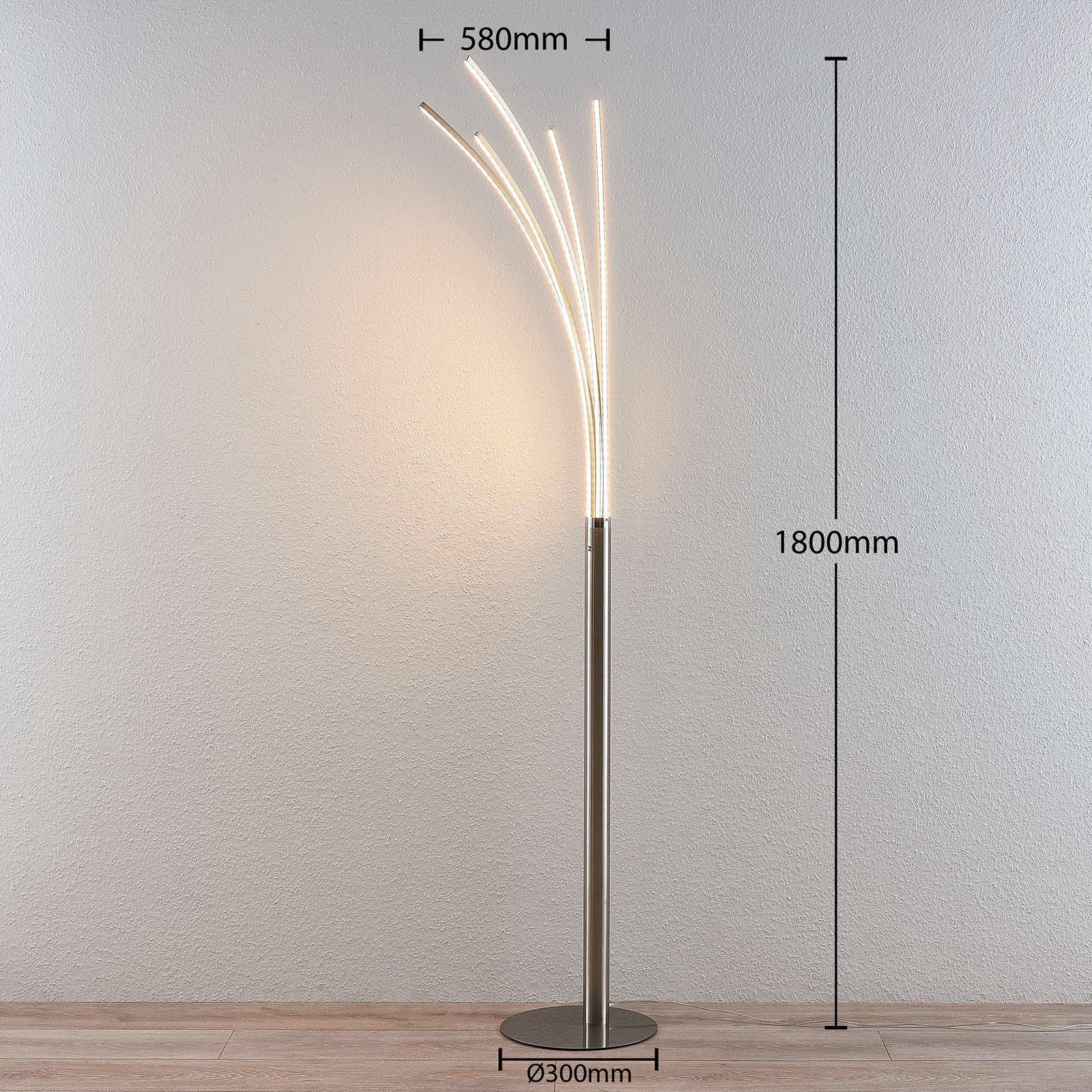 Boba LED Lámpara de Pie Nickel - Lindby