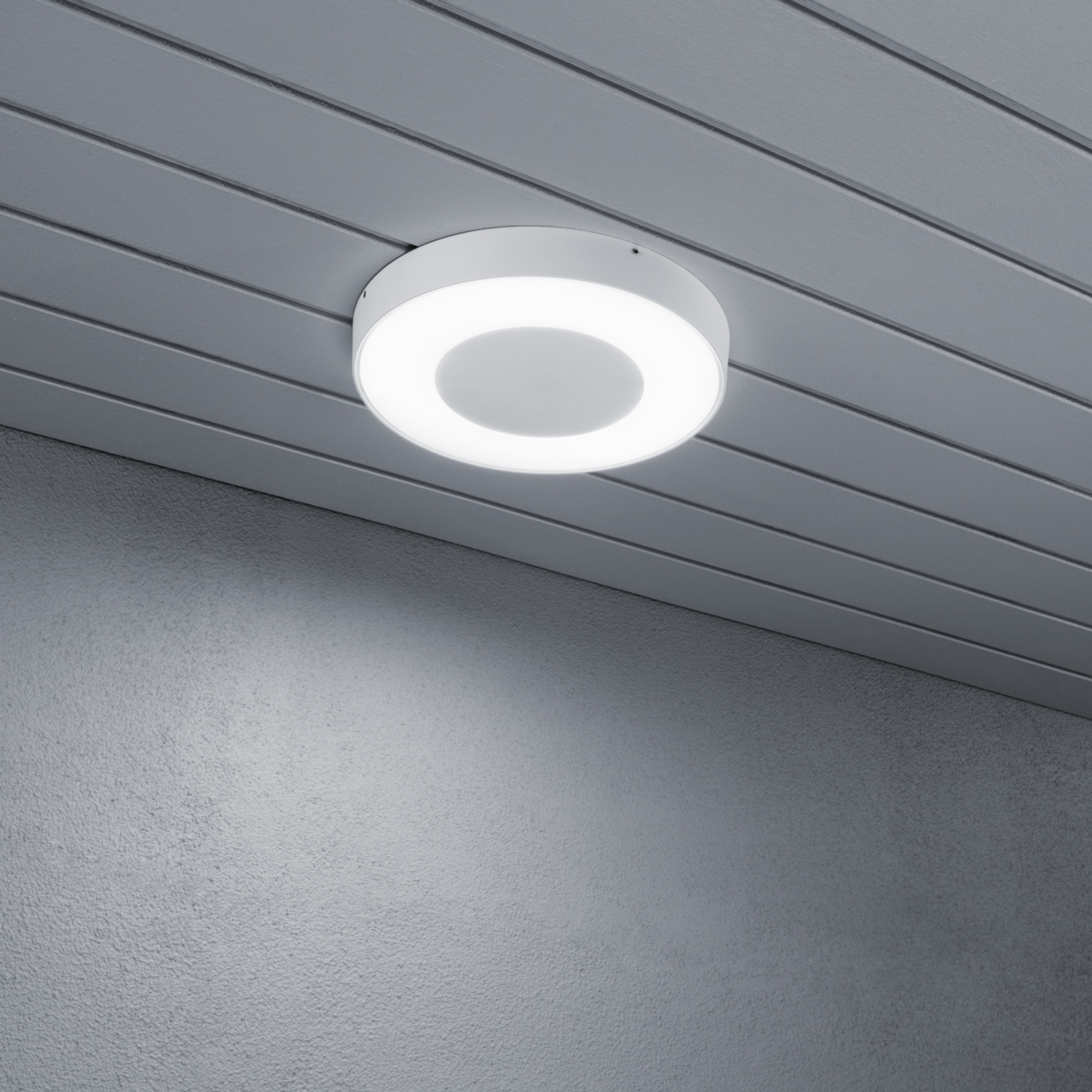 Lámpara LED de techo exterior Lyam, IP65, blanco