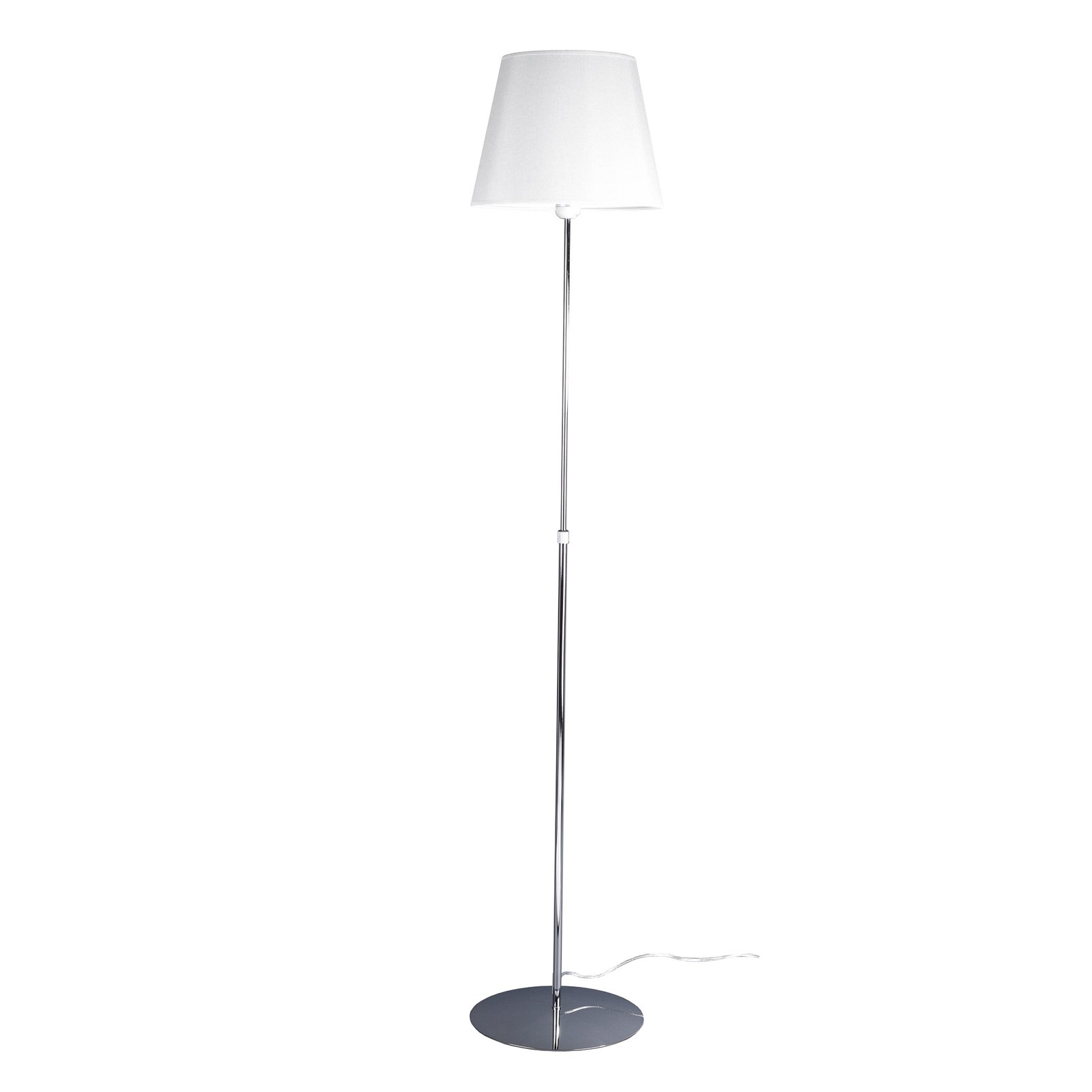 Aluminor Store floor lamp, chrome/white