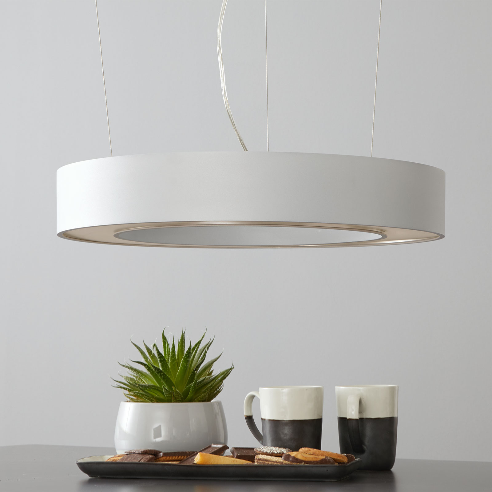 Arcchio Pietro LED pendant light silver Ø50cm