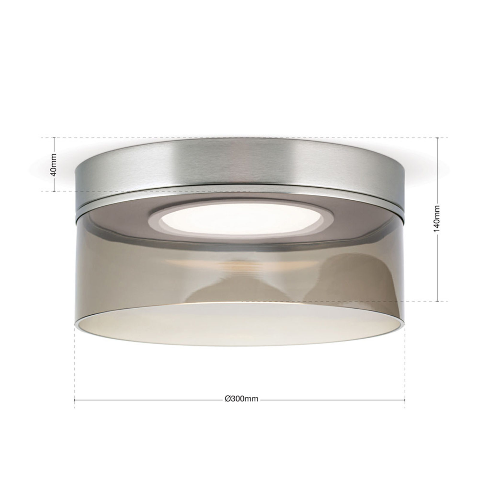 LED ceiling light Francis nickel matt