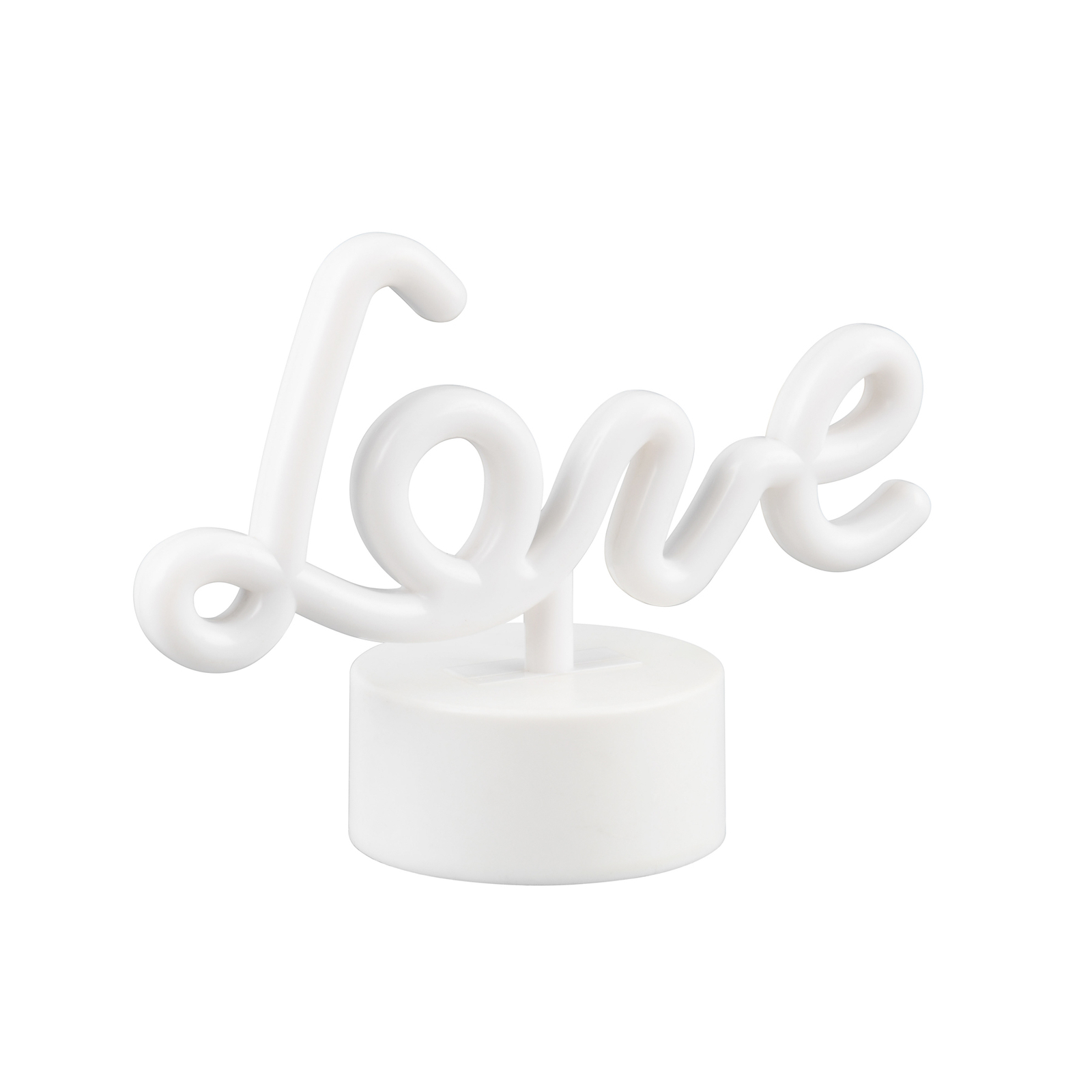 Amor LED-bordlampe, hvit, plast, batteri, USB