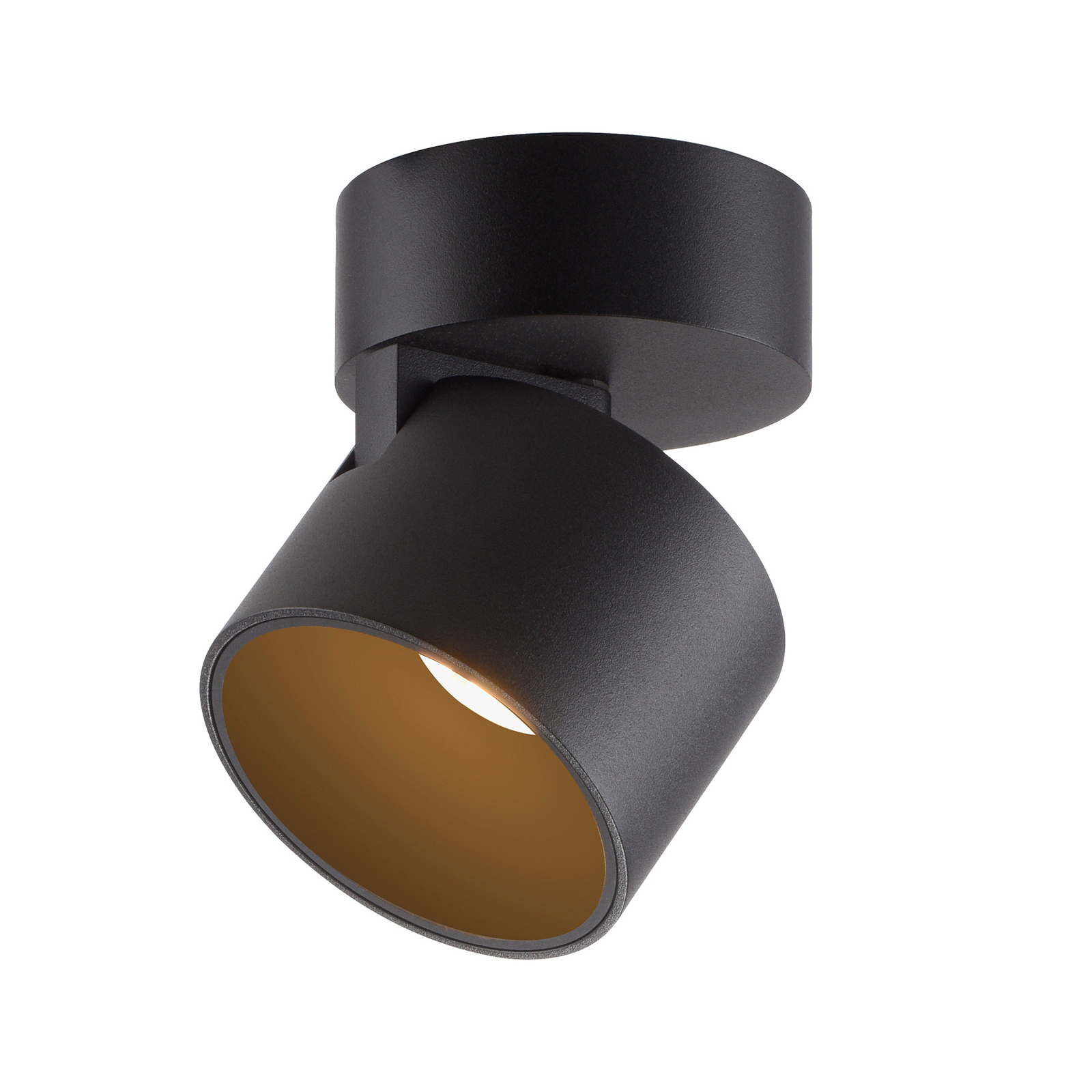 PURE LED тавански спот Cup, черен, Ø 9,5 cm, метал