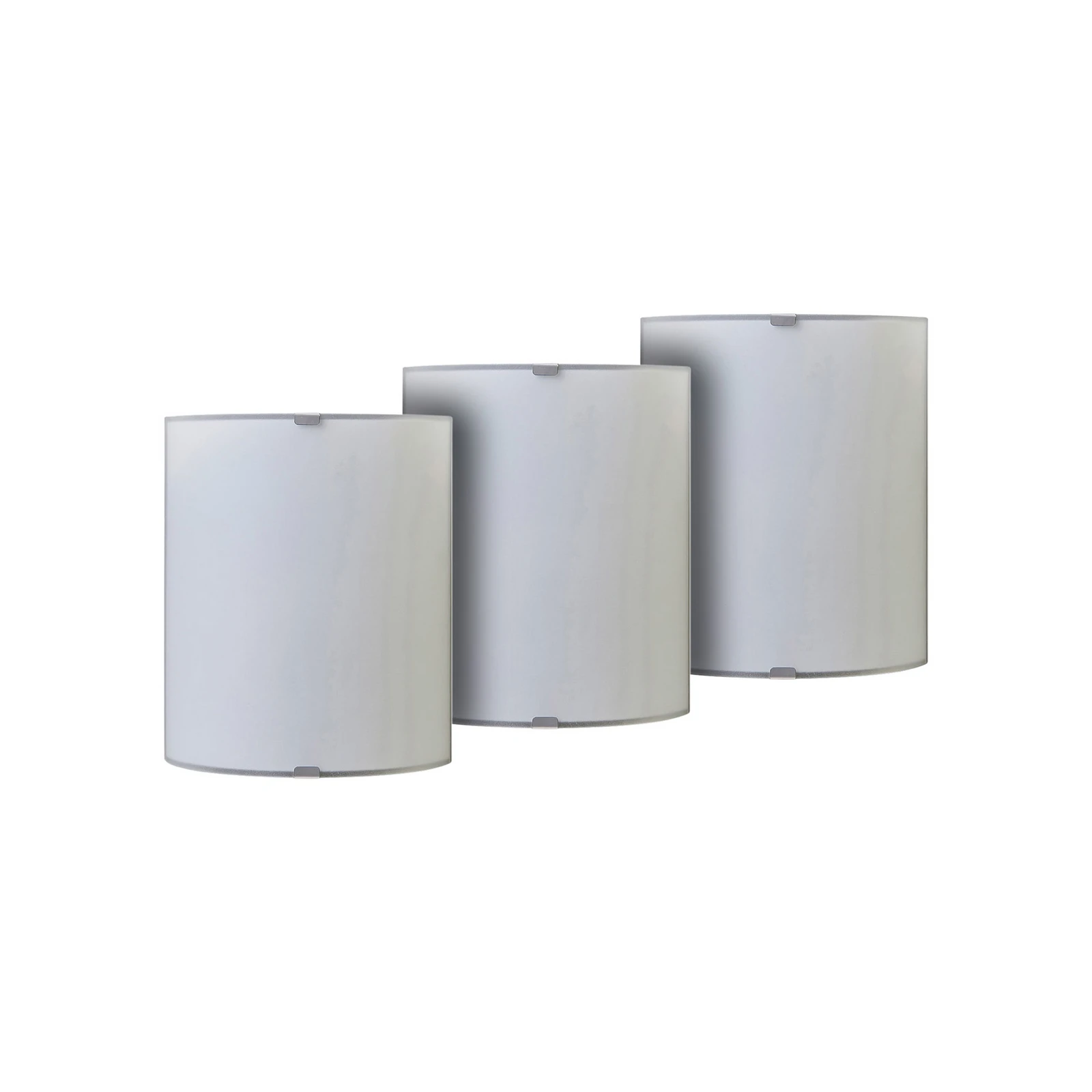 Lindby Wandleuchte Phil, weiß, Glas, Höhe 21cm, 3er-Set
