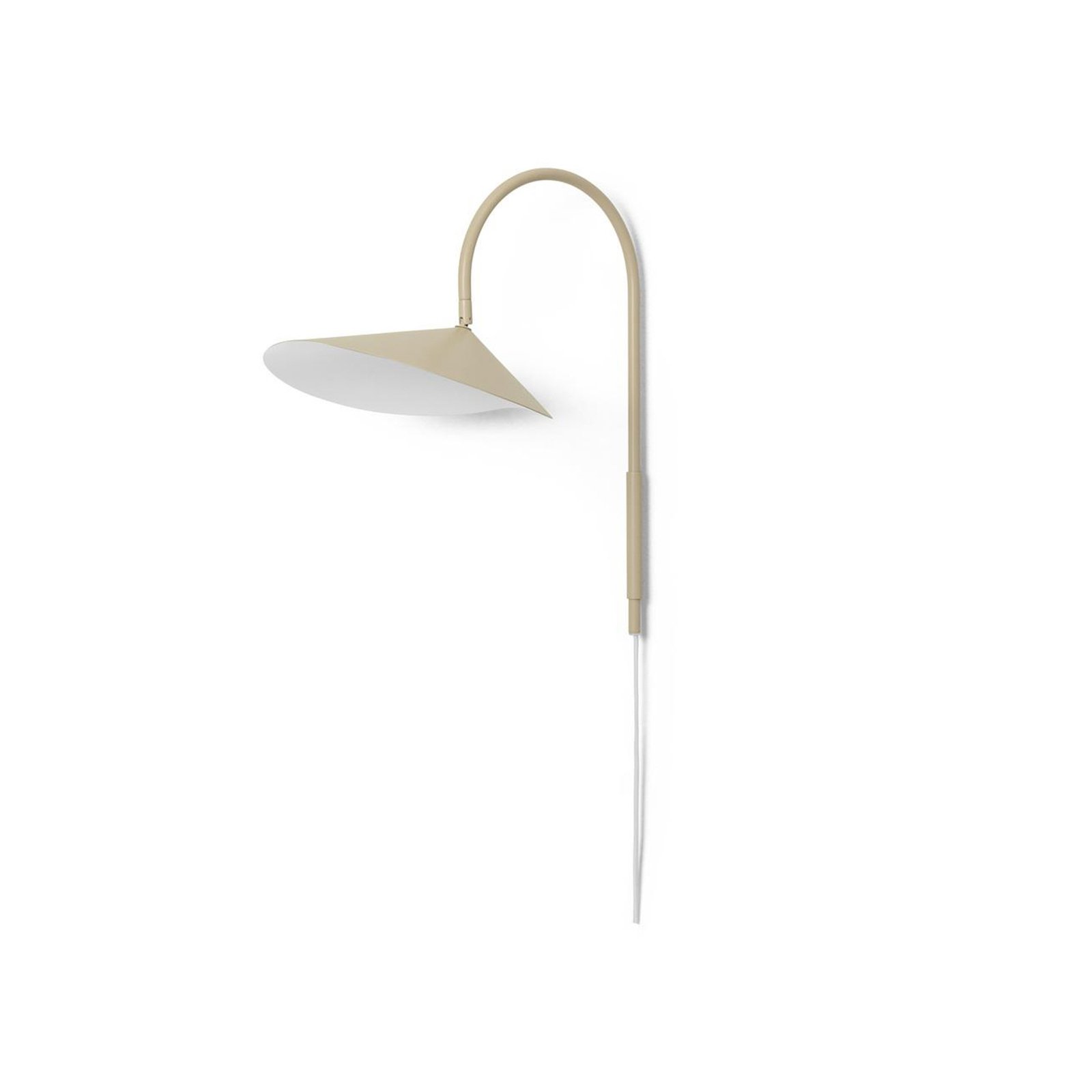 ferm LIVING Arum Zwenk wandlamp, beige, 47 cm, stekker