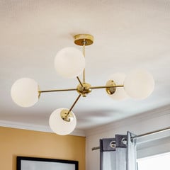 Lampa sufitowa Dori, 5-punktowa, złota