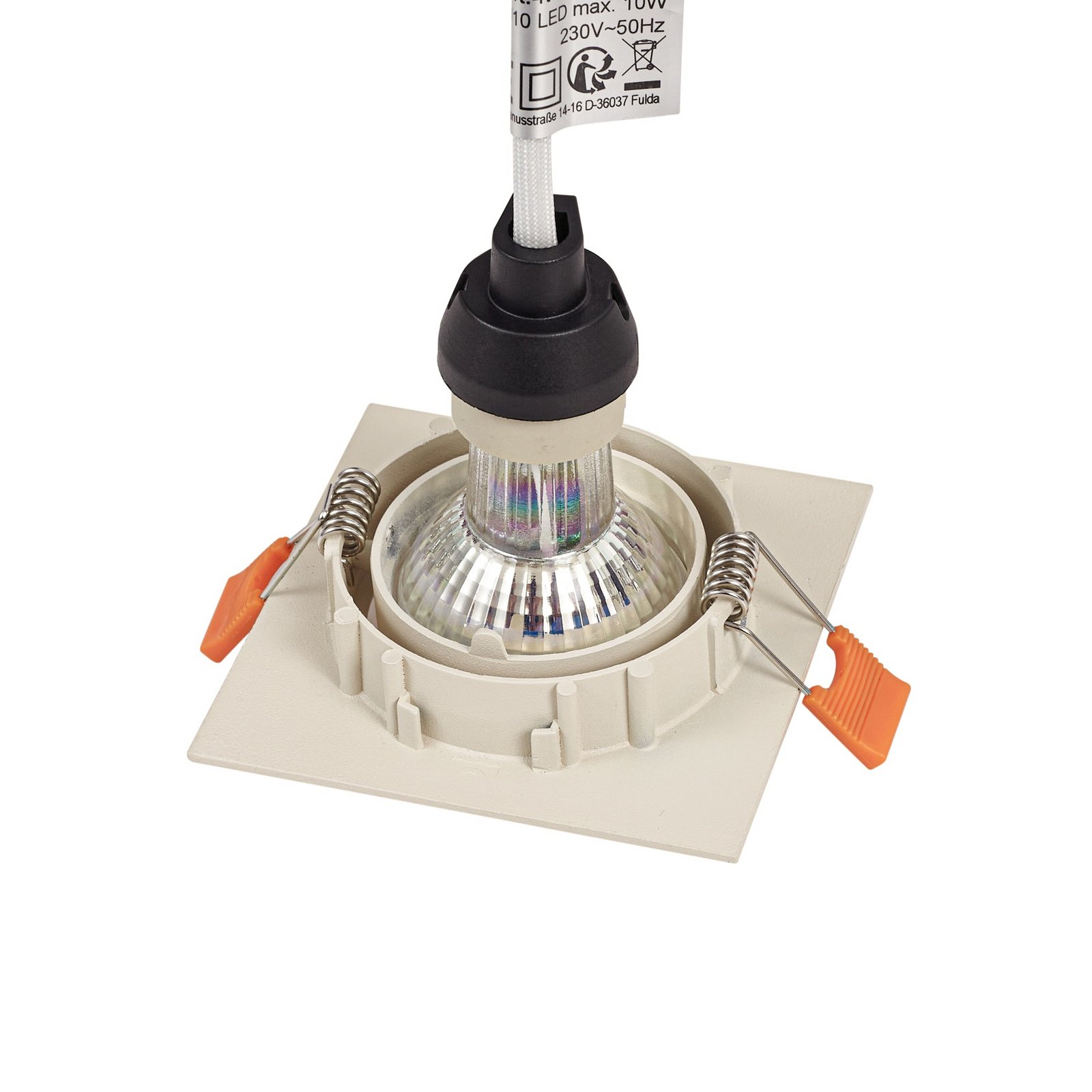 Prios Downlight Fibur, beige, 9 cm