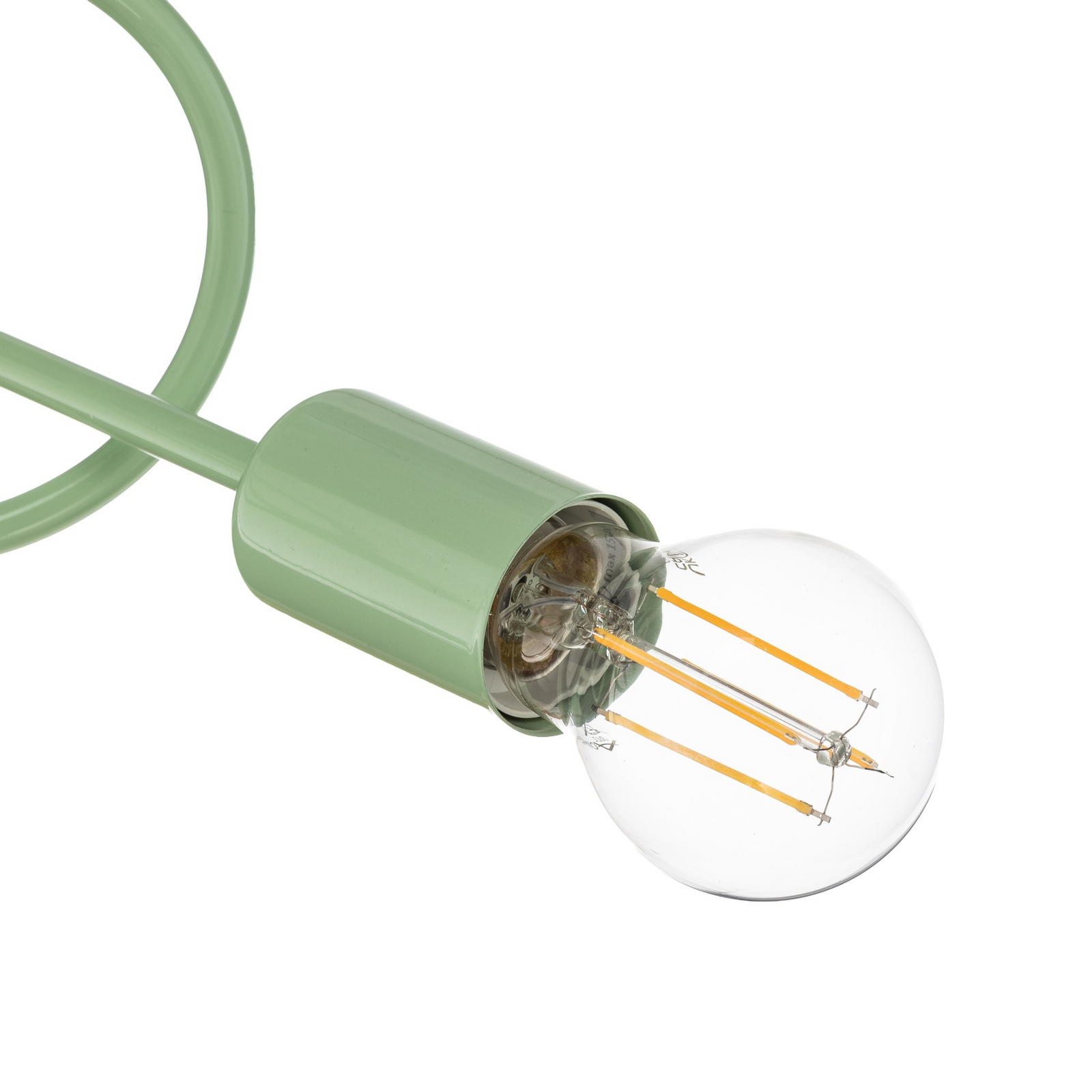 Oxford ceiling light, green, metal, 3-bulb, E27