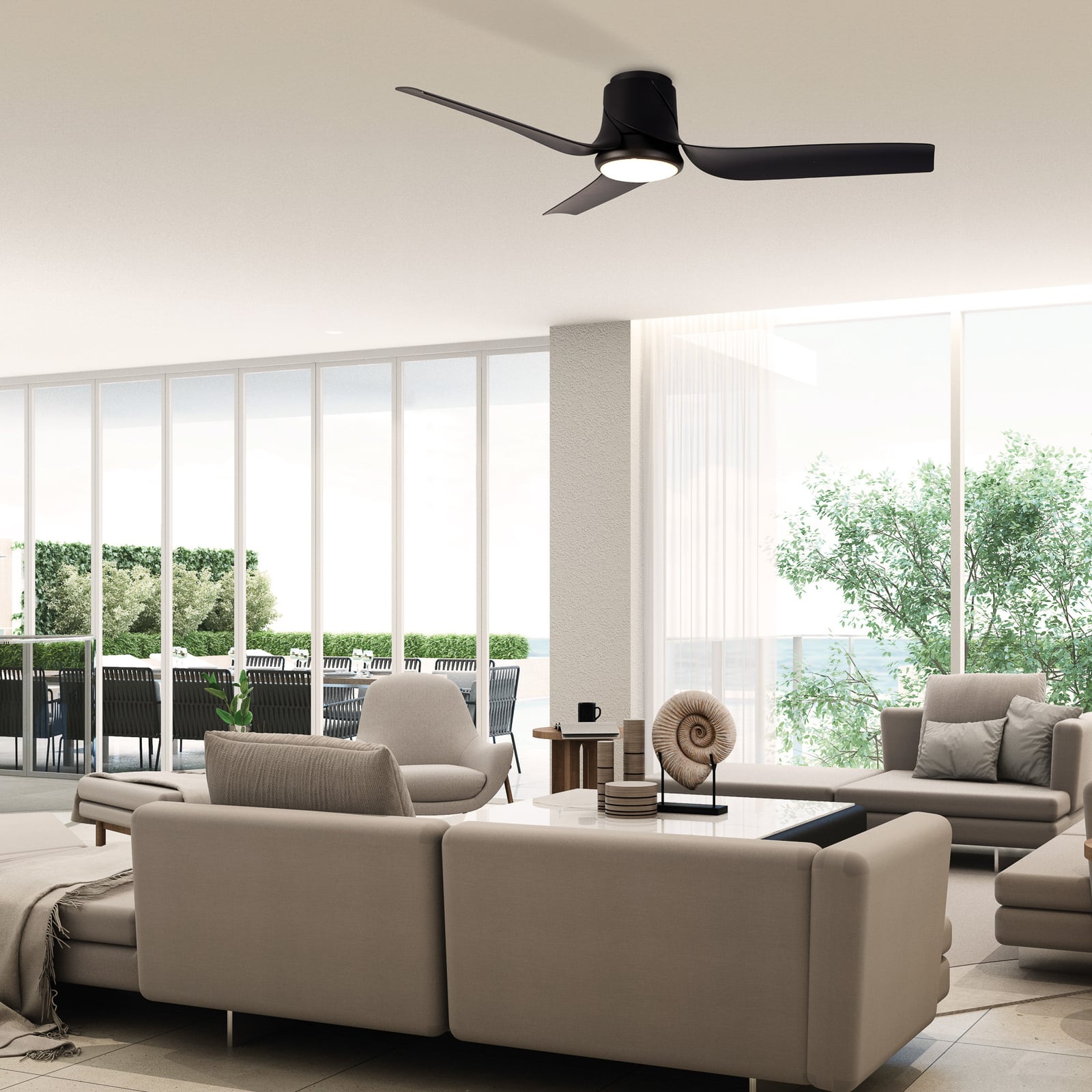 Ushuaia LED-Deckenventilator, schwarz, DC leise CCT - Mantra