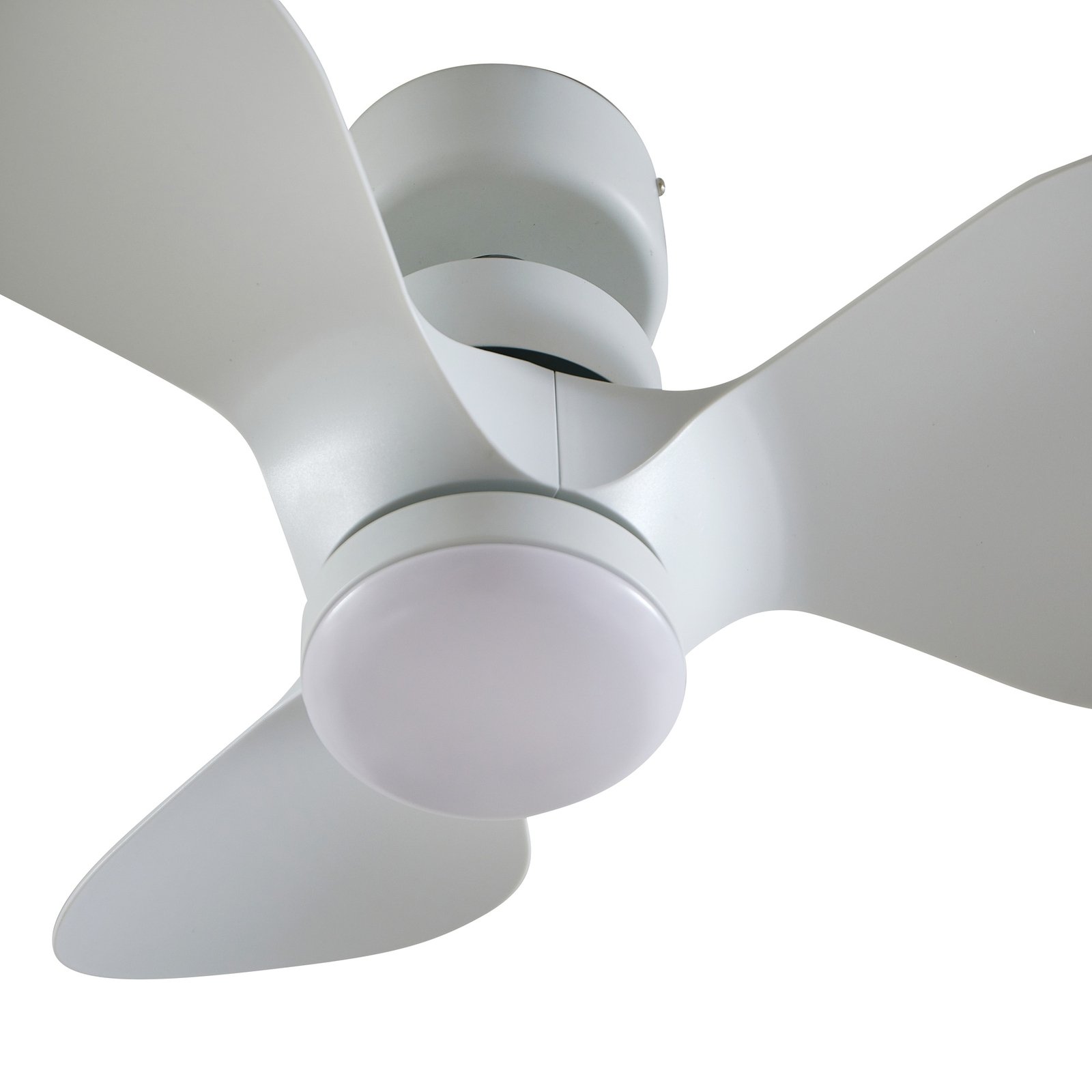 Lindby LED ceiling fan Enon, white, DC motor, quiet