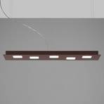 Fabbian Quarter - barna LED függő lámpa öt izzós