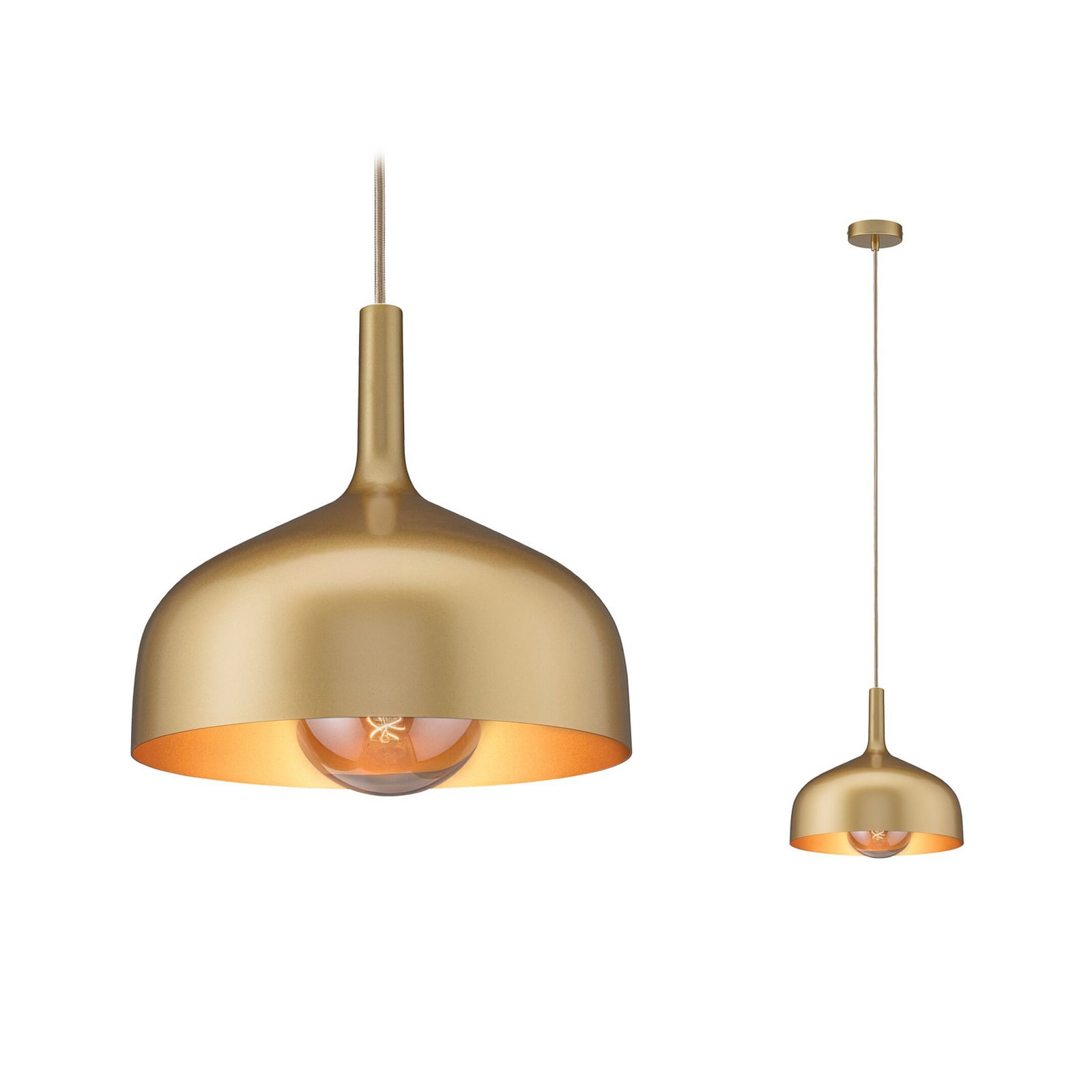 Paulmann Hängelampe Embla II, goldfarben, Ø 30 cm, Metall Paulmann Hängelampe Embla II, goldfarben, Ø 30 cm, Metall