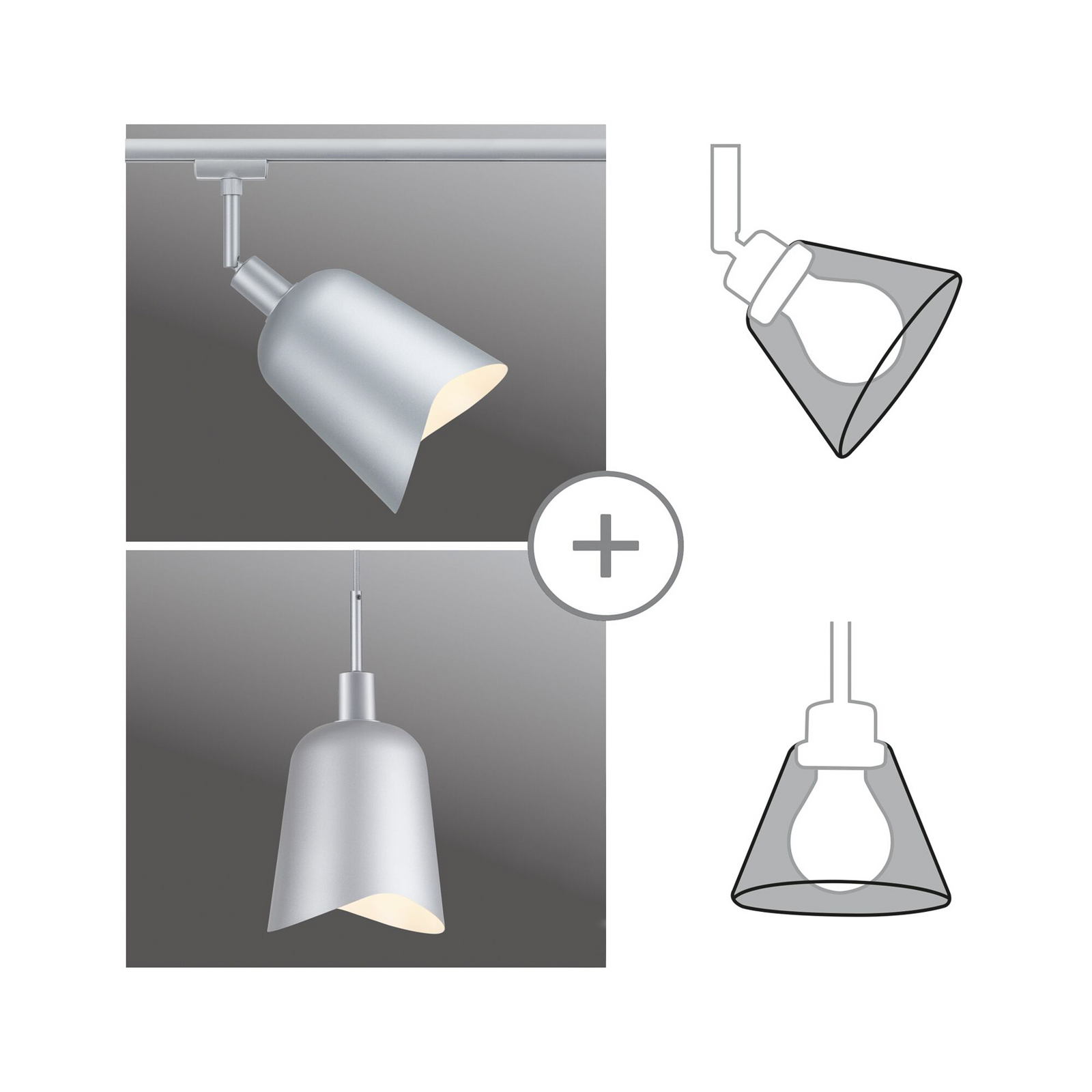 Paulmann abat-jour U-Rail Alvaro blanc/chrome DecoSystems