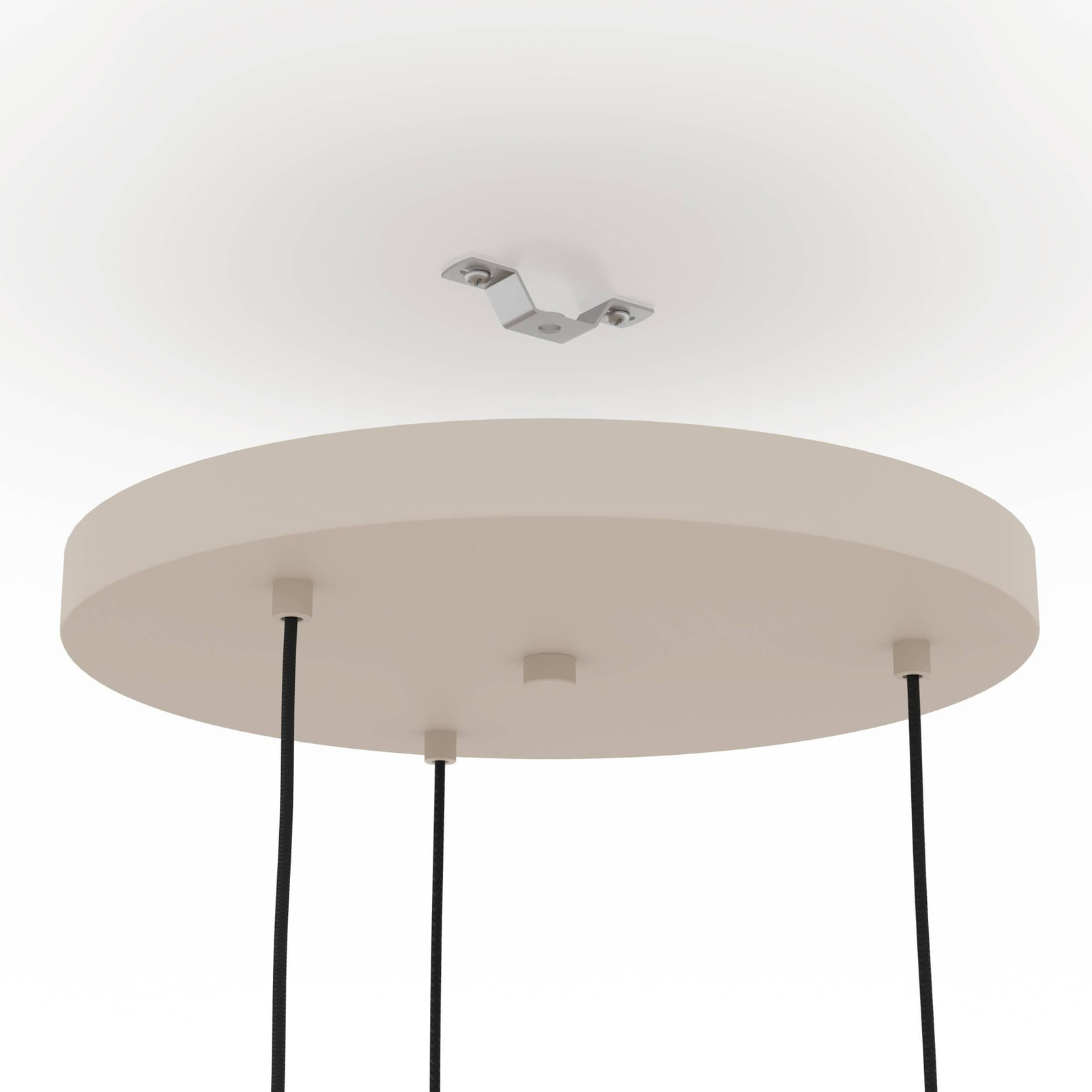 Suspension Romazzina, Ø 46 cm, couleur sable, 3 lampes, acier