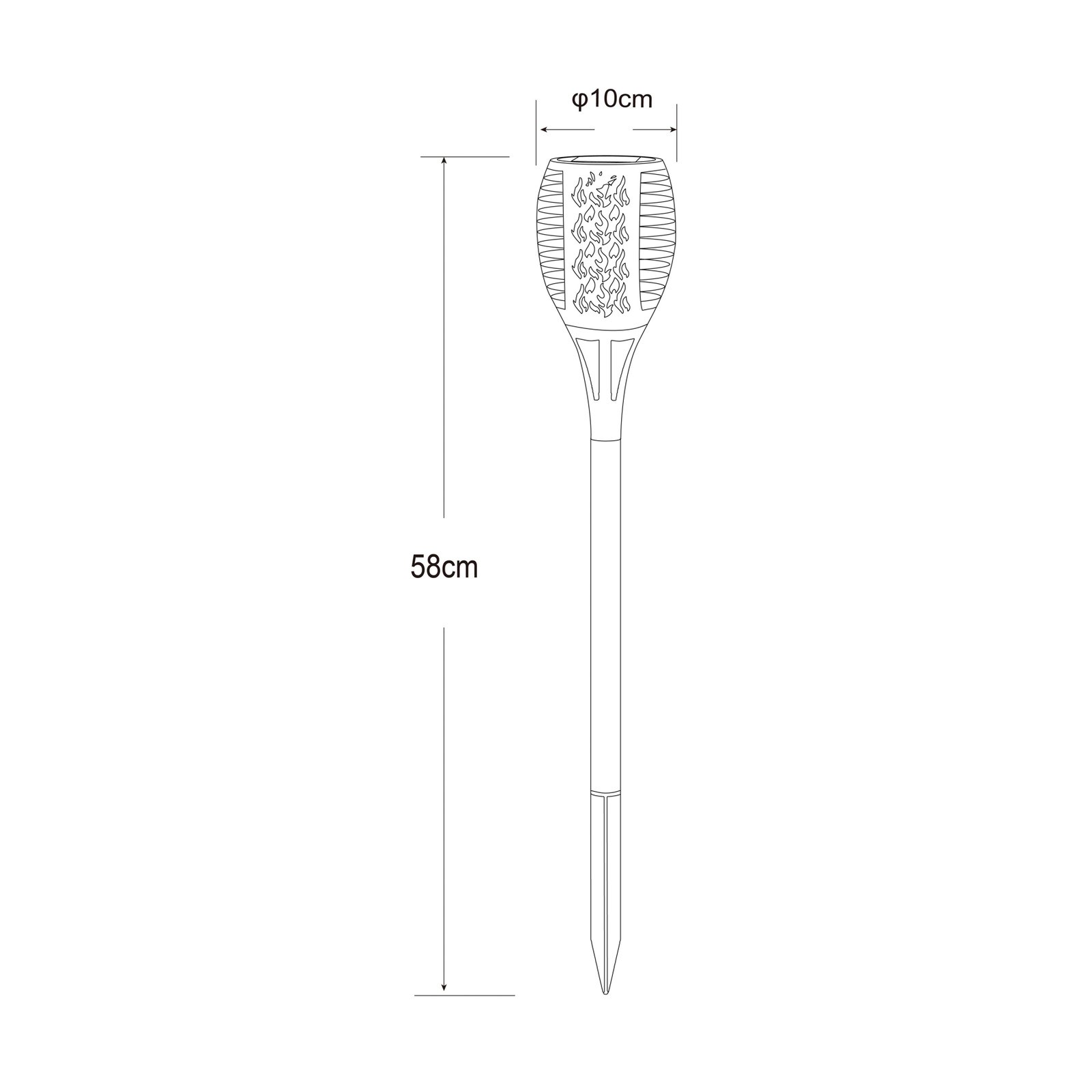 LED-lampe med jordspyd 33077 Lommelykt, svart, plast