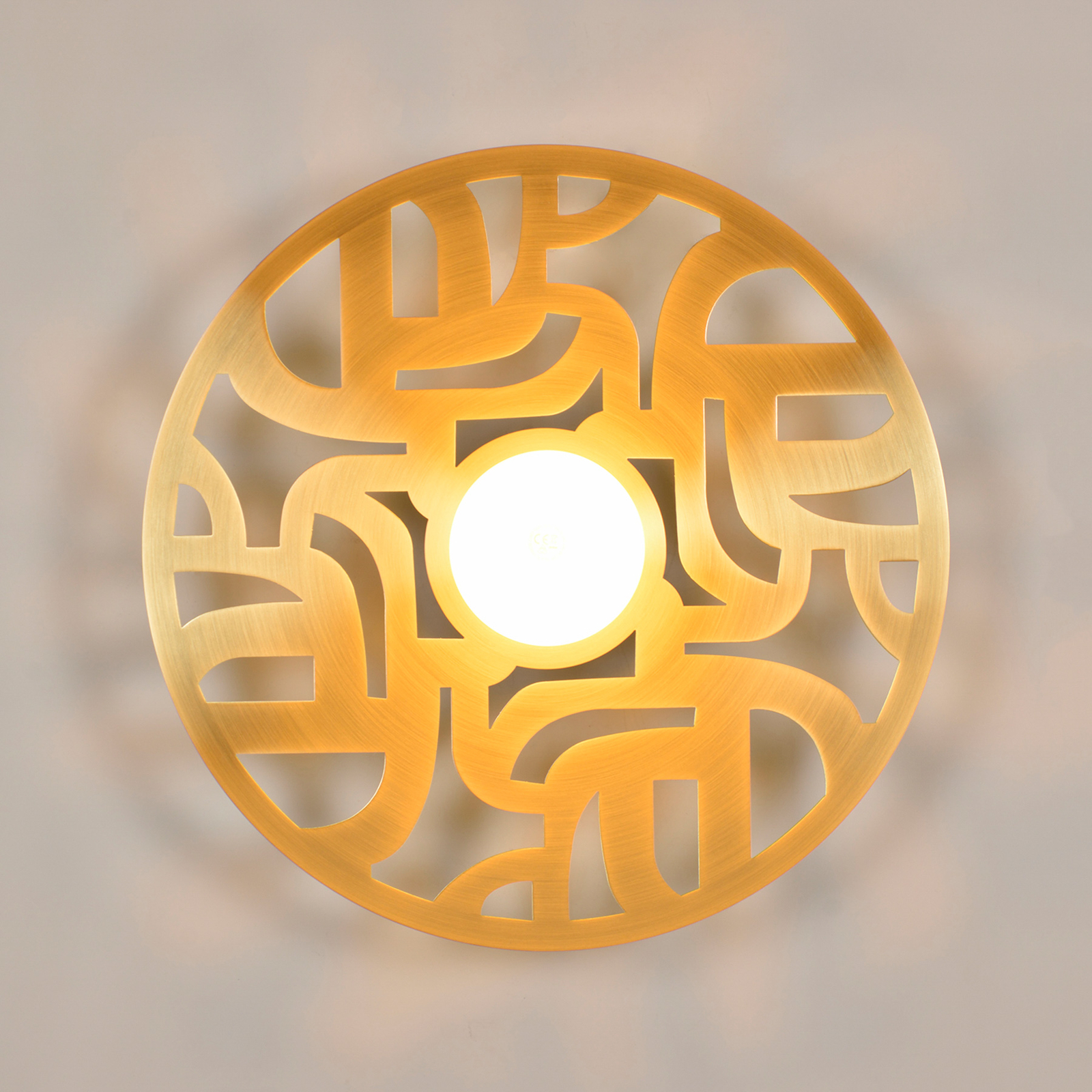 MARKET SET Stenska svetilka Labyrinthe, Ø 40 cm, medeninasta