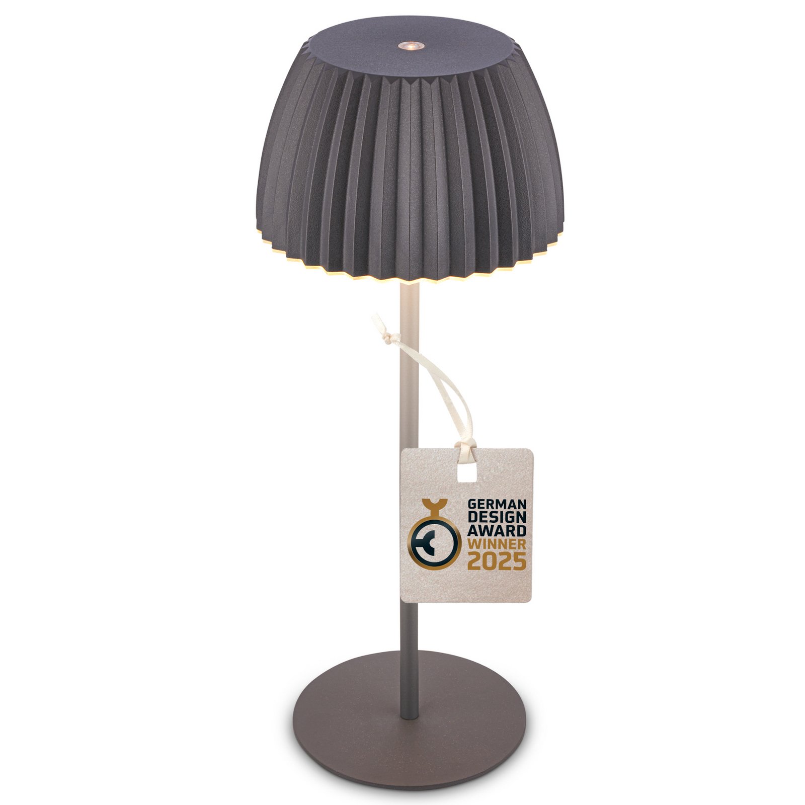 Lampe à poser LED rechargeable Brilo unplugged Riffle, 36 cm, anthracite