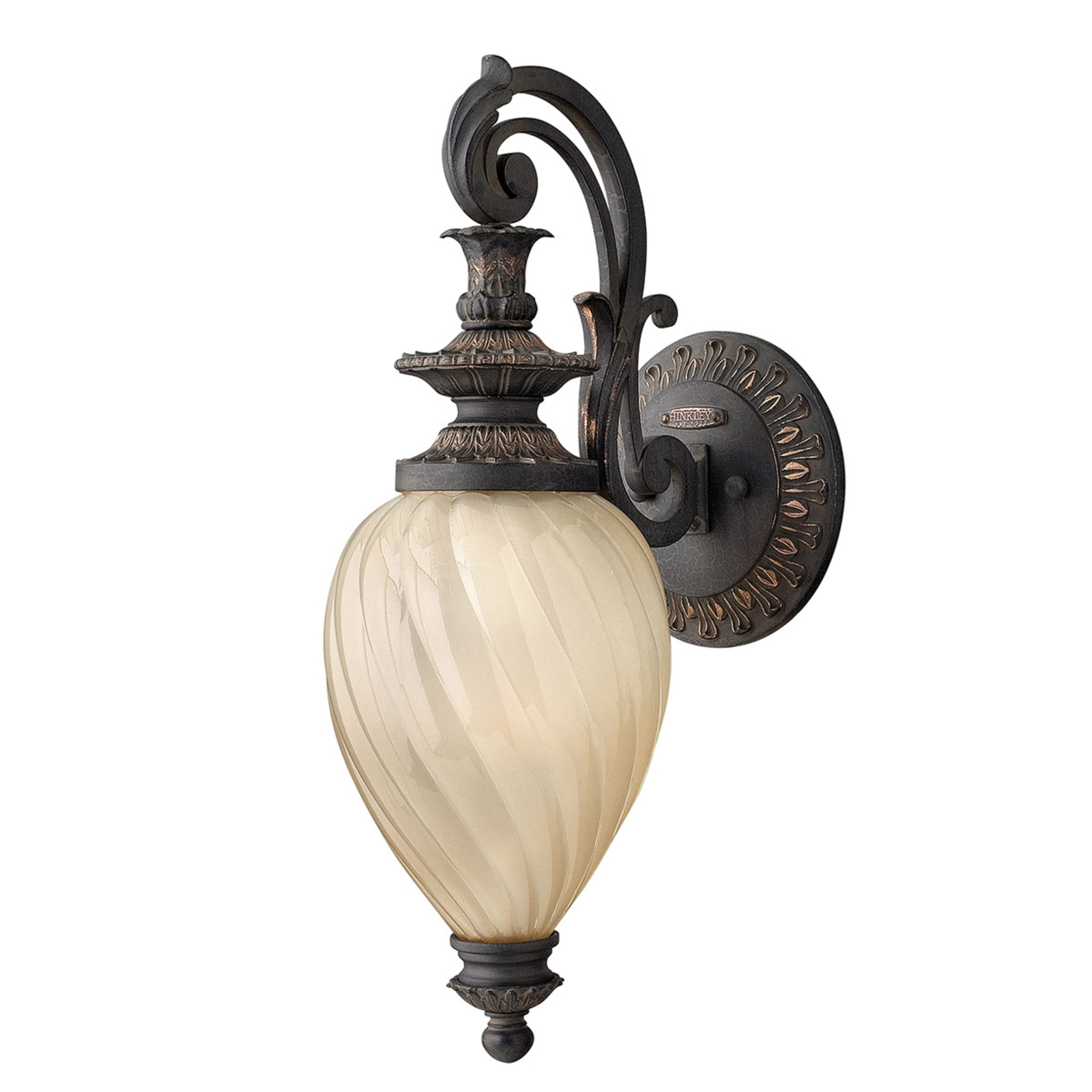 HINKLEY Impressive outdoor wall lamp Montreal, die-cast aluminium, glass, E27, 100 W, energy efficiency: A++, W: 17.8 cm, H: 52.1 cm