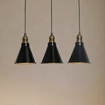 Hengelampe Berceste 251-S1 3 lyskilder svart/gull