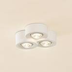 Lindby ceiling light Levia, 3-bulb, 26x24.5cm, white, plaster