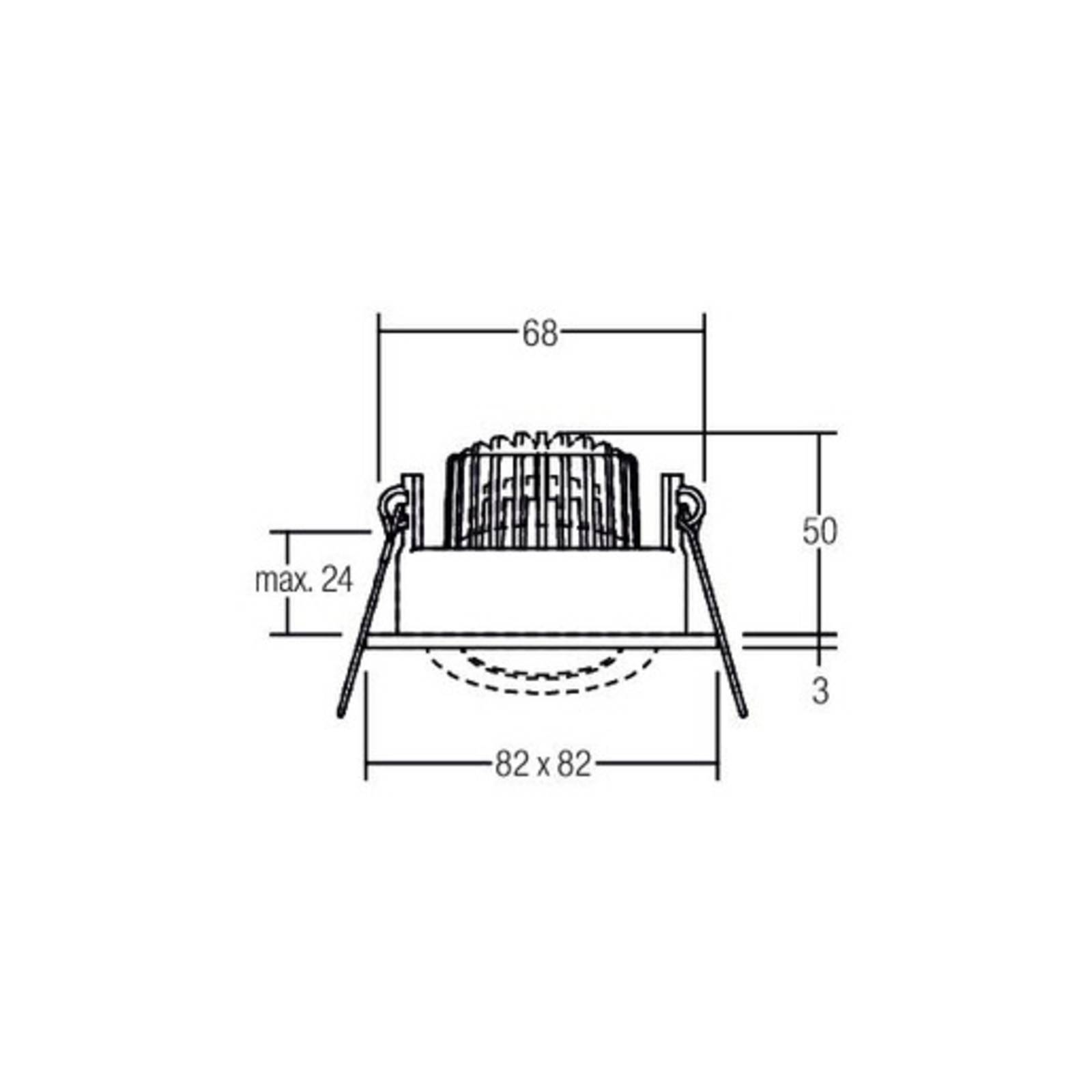 BRUMBERG downlight IP65 kantet stillbar titan