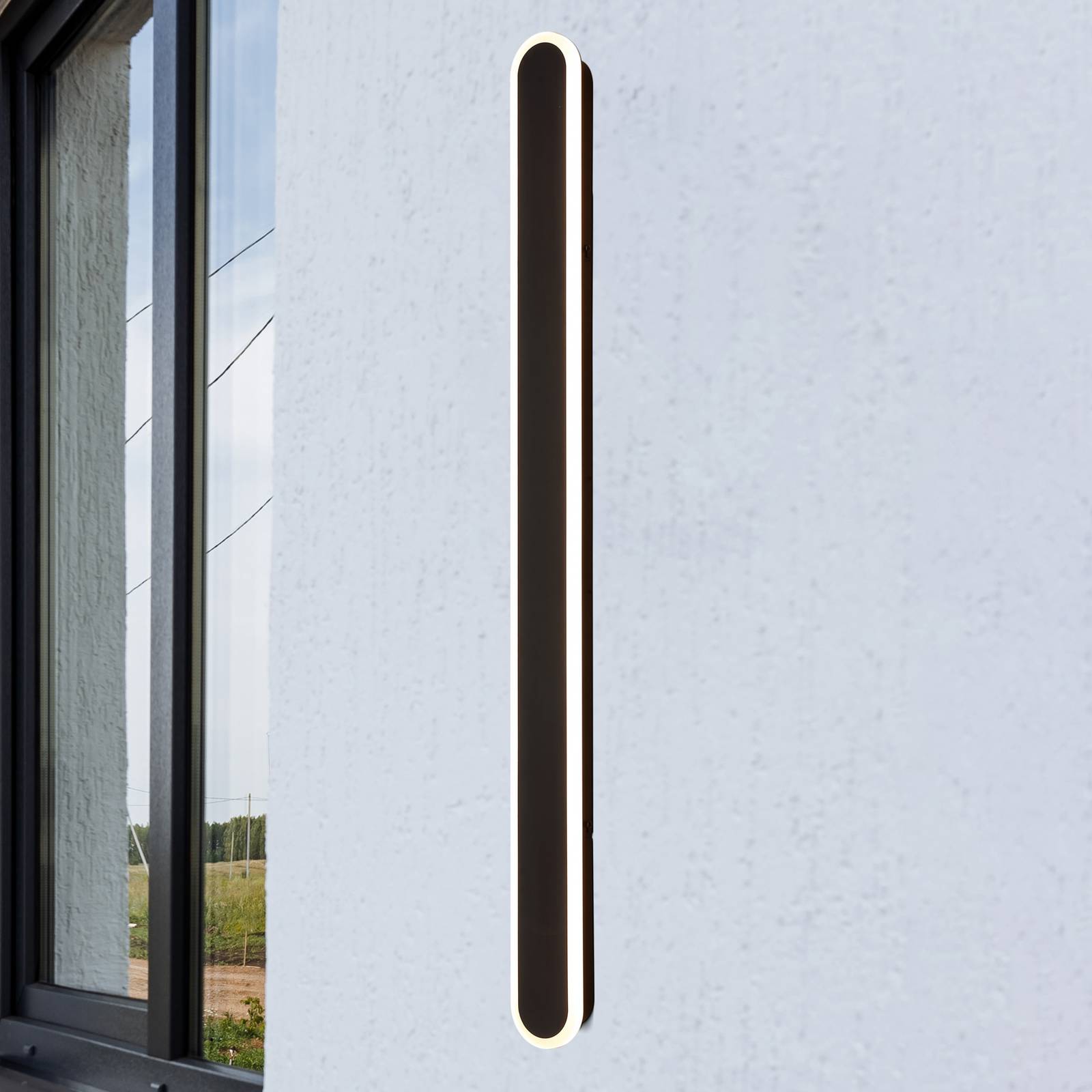 Searchlight Applique d'extérieur LED Bordo Square 120 cm, noir, aluminium