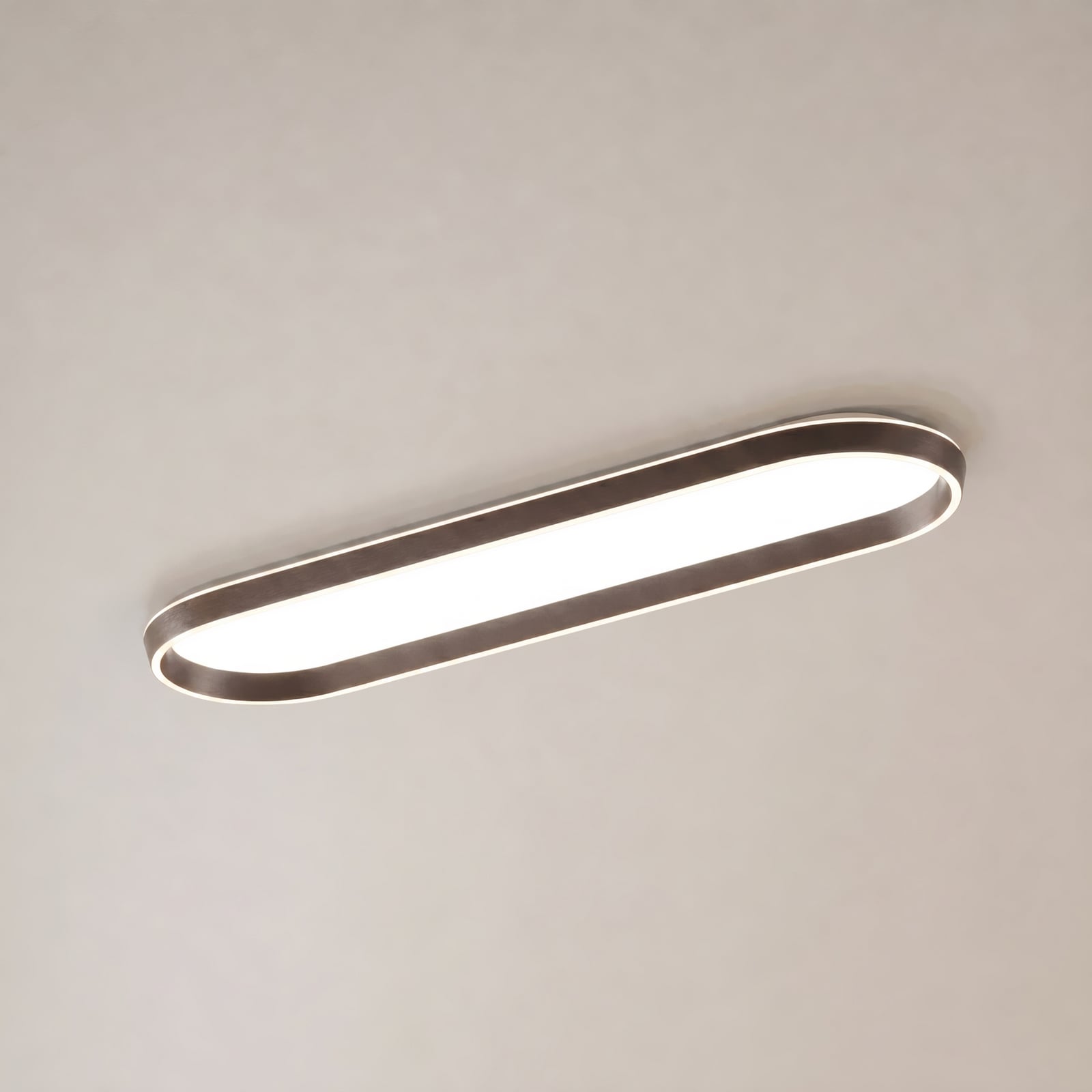 Lucande LED-taklampe Rylan, 112 cm, brun, dimbar, CCT