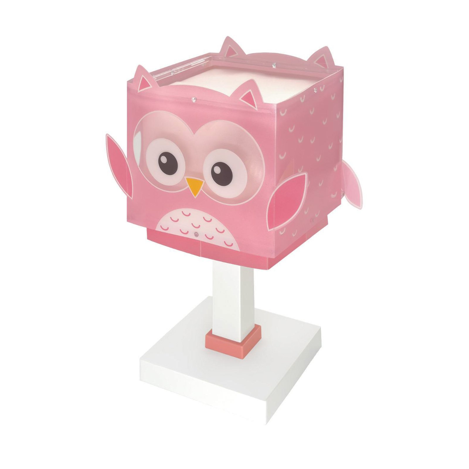 Dalber Little Owl table lamp, pink