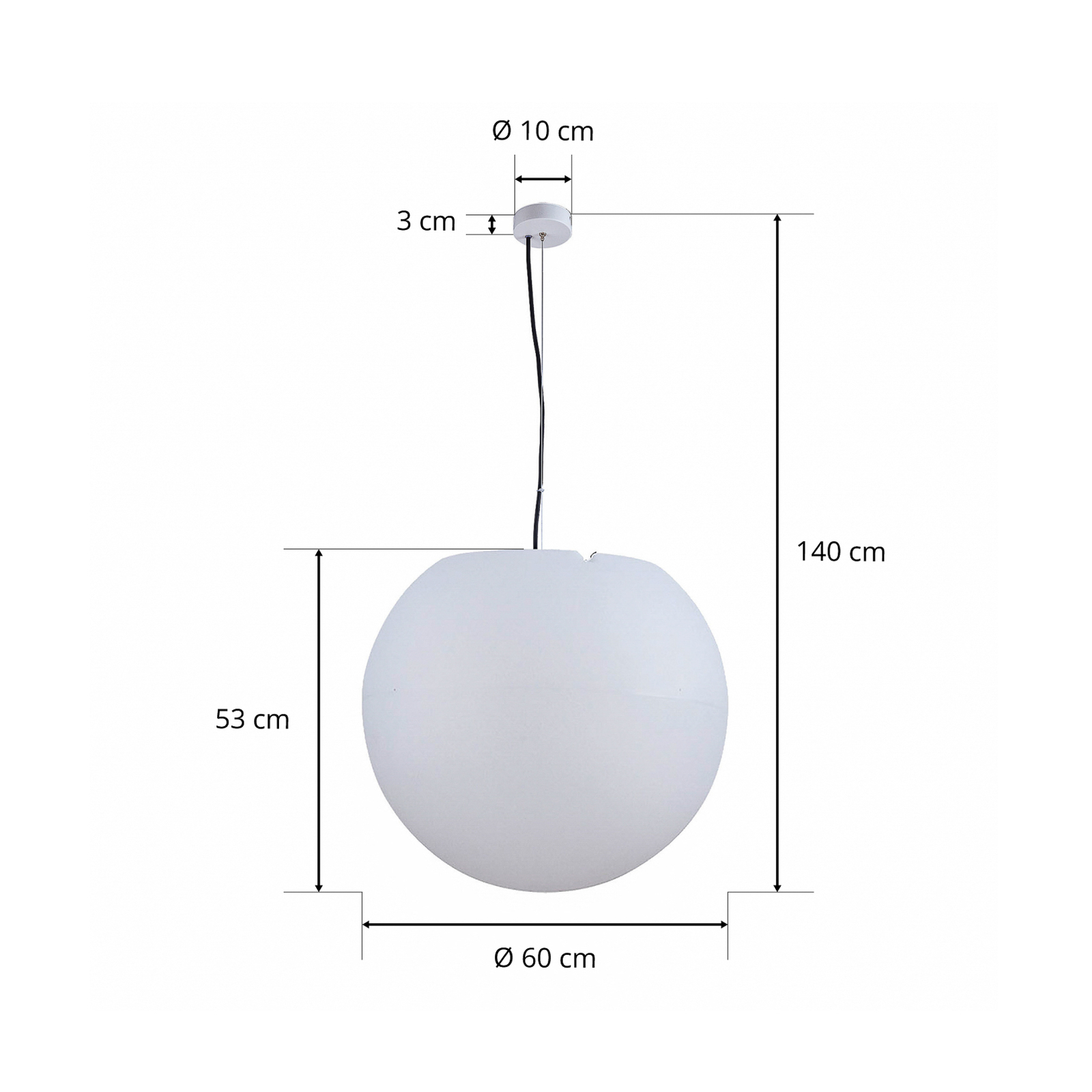 Cumulus hanglamp voor buiten, Ø 60 cm