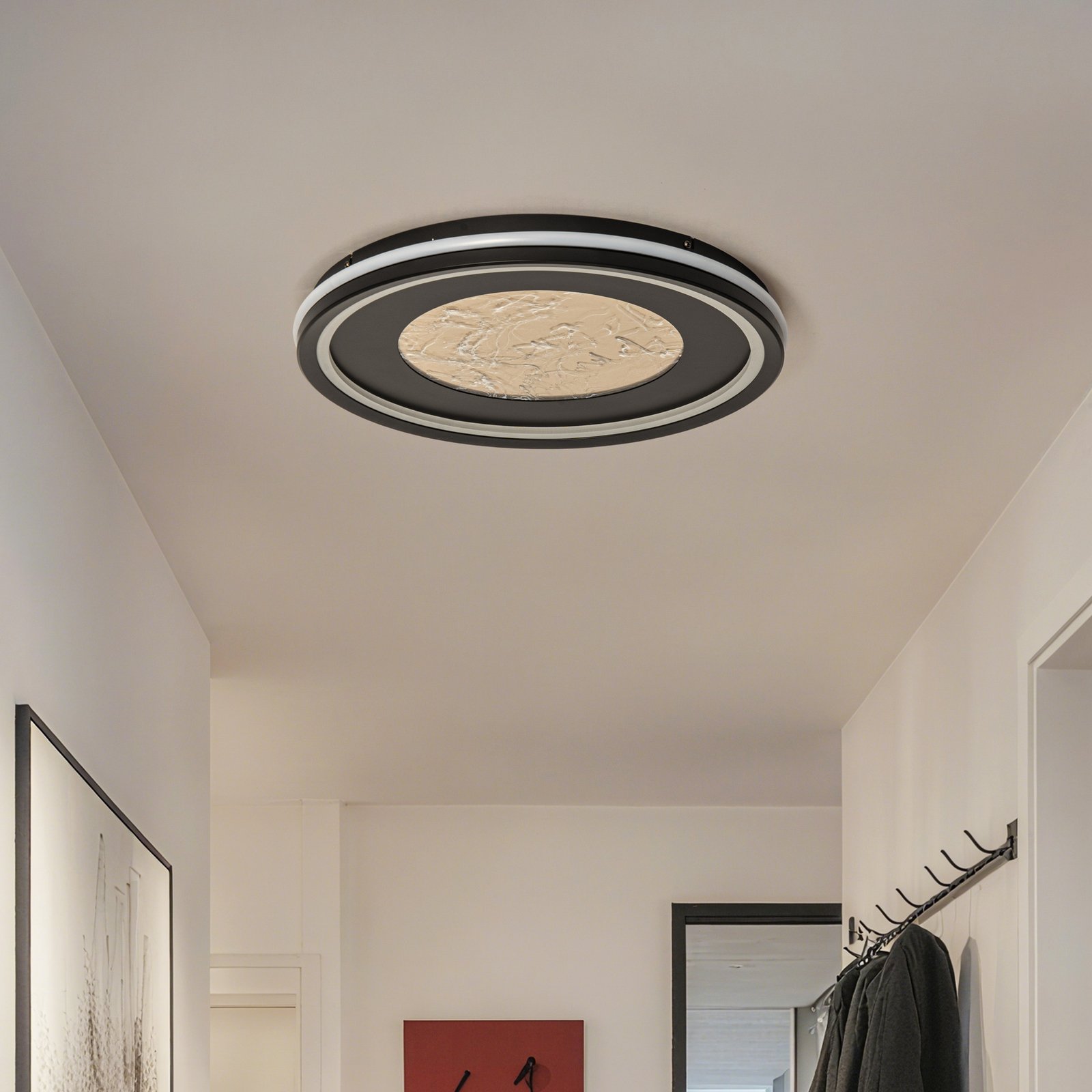 Lucande LED-Deckenlampe Tillian, schwarz/gold, 50cm, dimmbar Lucande LED-Deckenlampe Tillian, schwarz/gold, 50cm, dimmbar