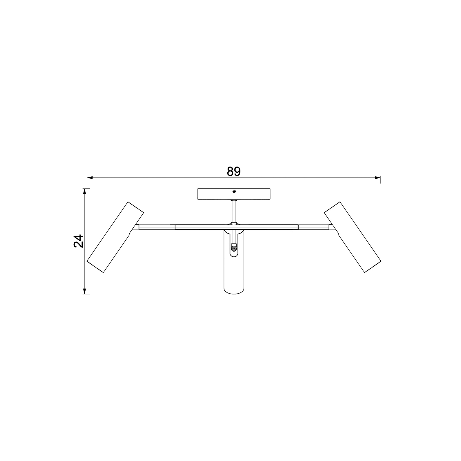 Axion ceiling light, 3-bulb, titanium-coloured, steel