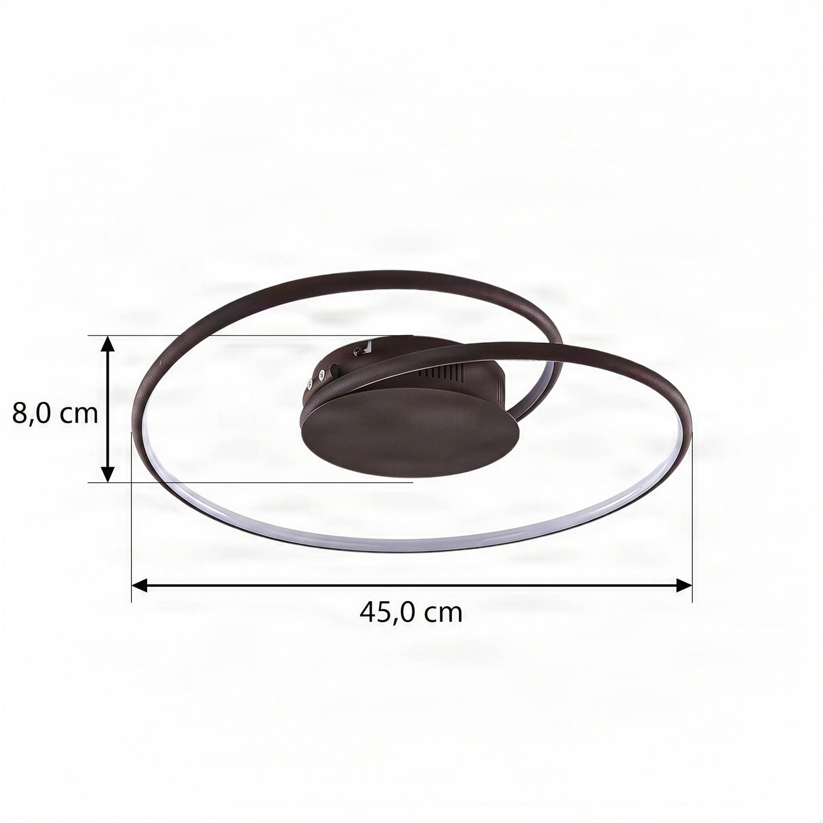 Lindby LED-kattovalaisin Joline, halkaisija 45 cm, ruosteenruskea, metallia