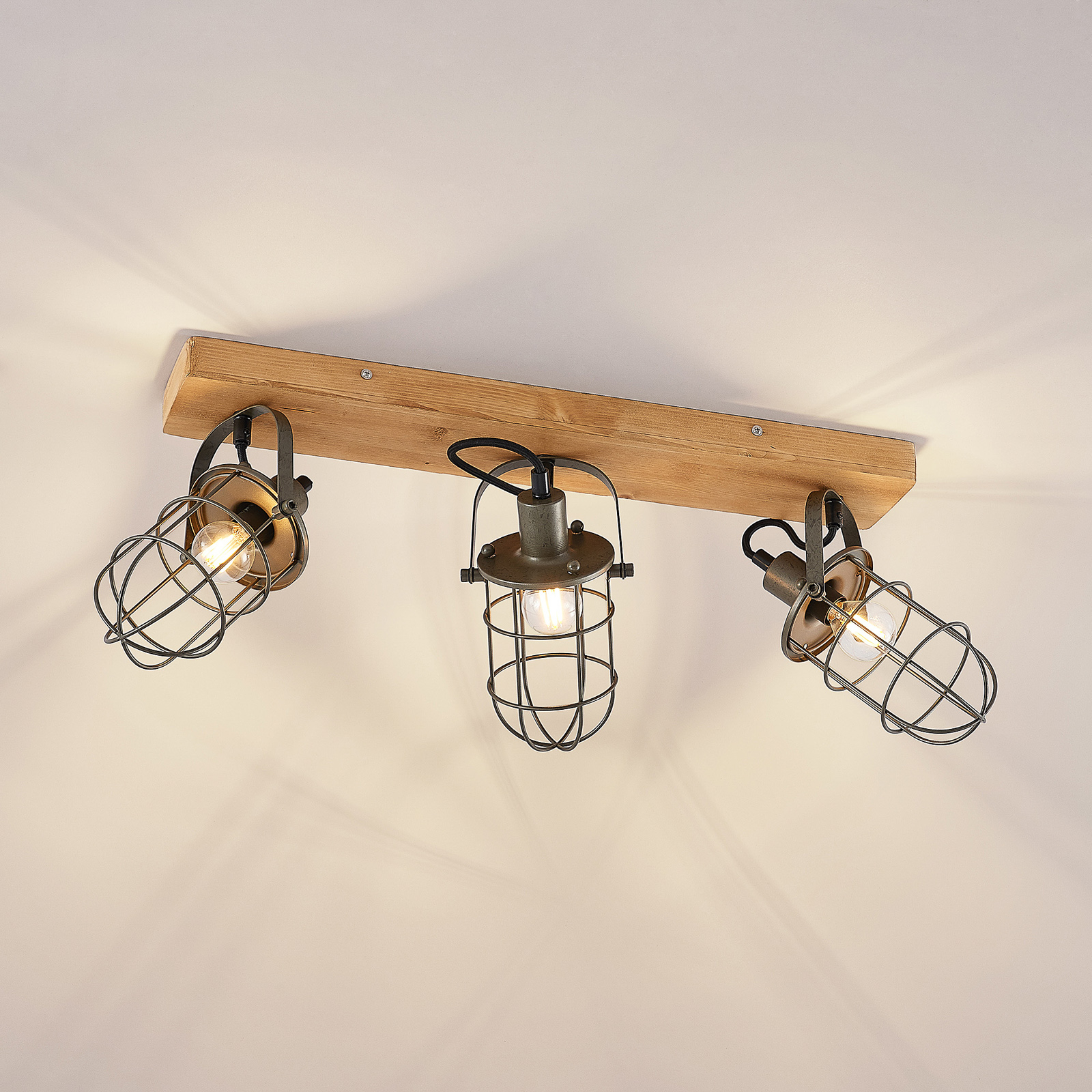 Lindby Serima Deckenlampe mit drei Käfigschirmen