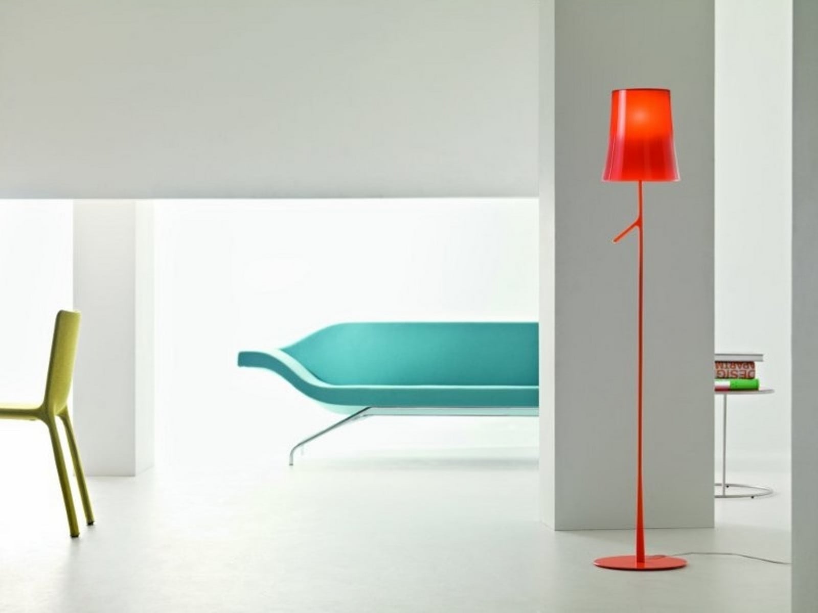 Birdie Reading LED Stehleuchte White Foscarini - Wohnzimmer - Metall