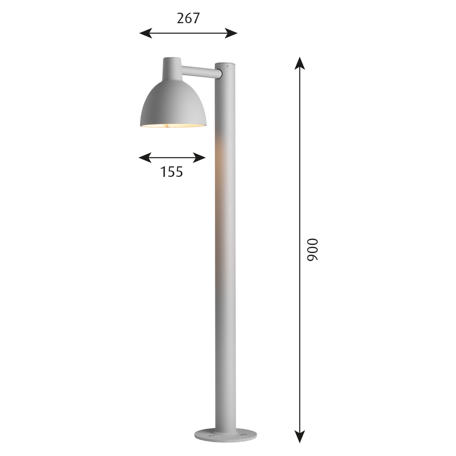 Louis Poulsen Toldbod borne lumineuse, aluminium