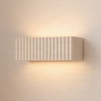 Rigata-seinävalaisin, beige, keraaminen, pituus 34 cm, valo ylös/alas