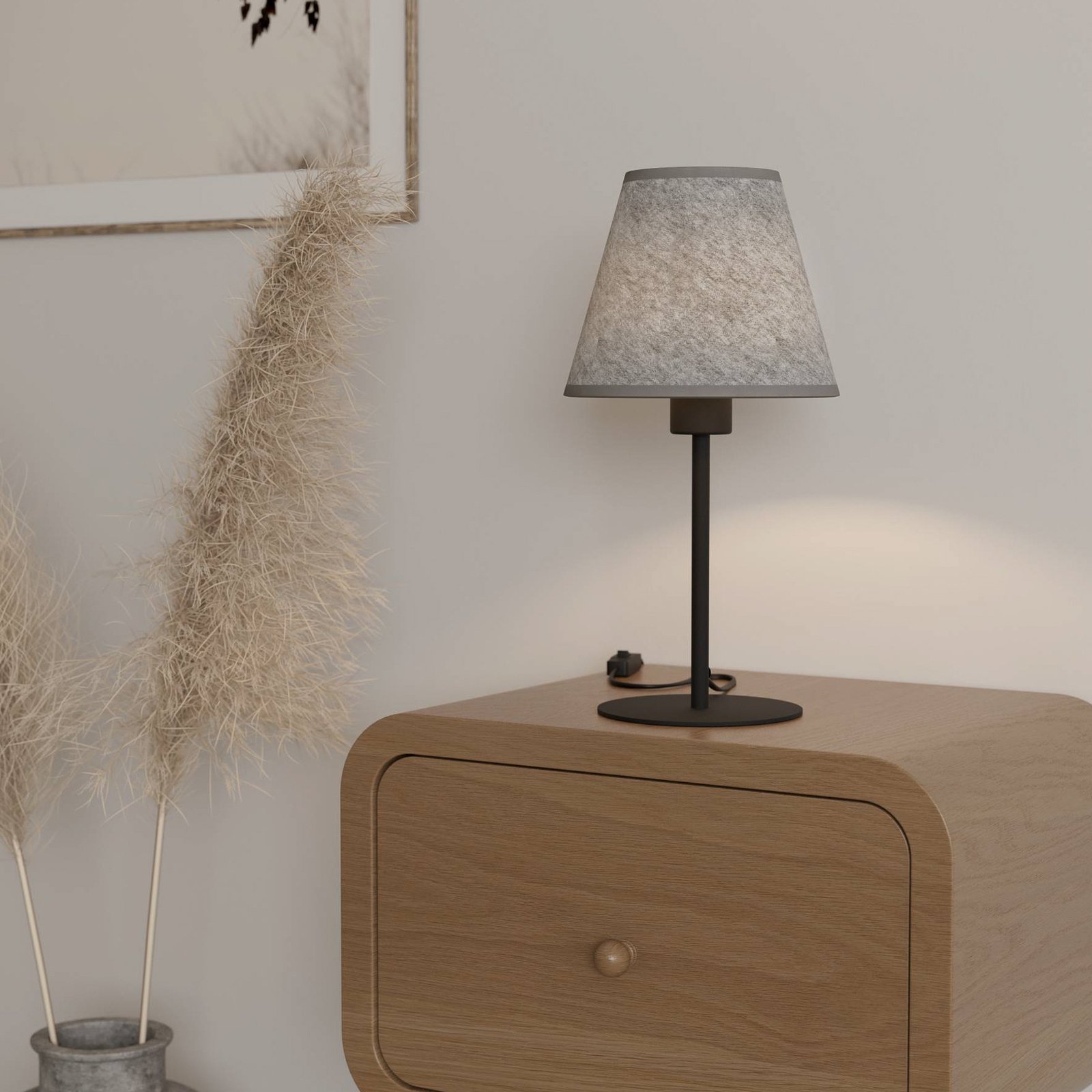 Alsager table lamp with a felt lampshade