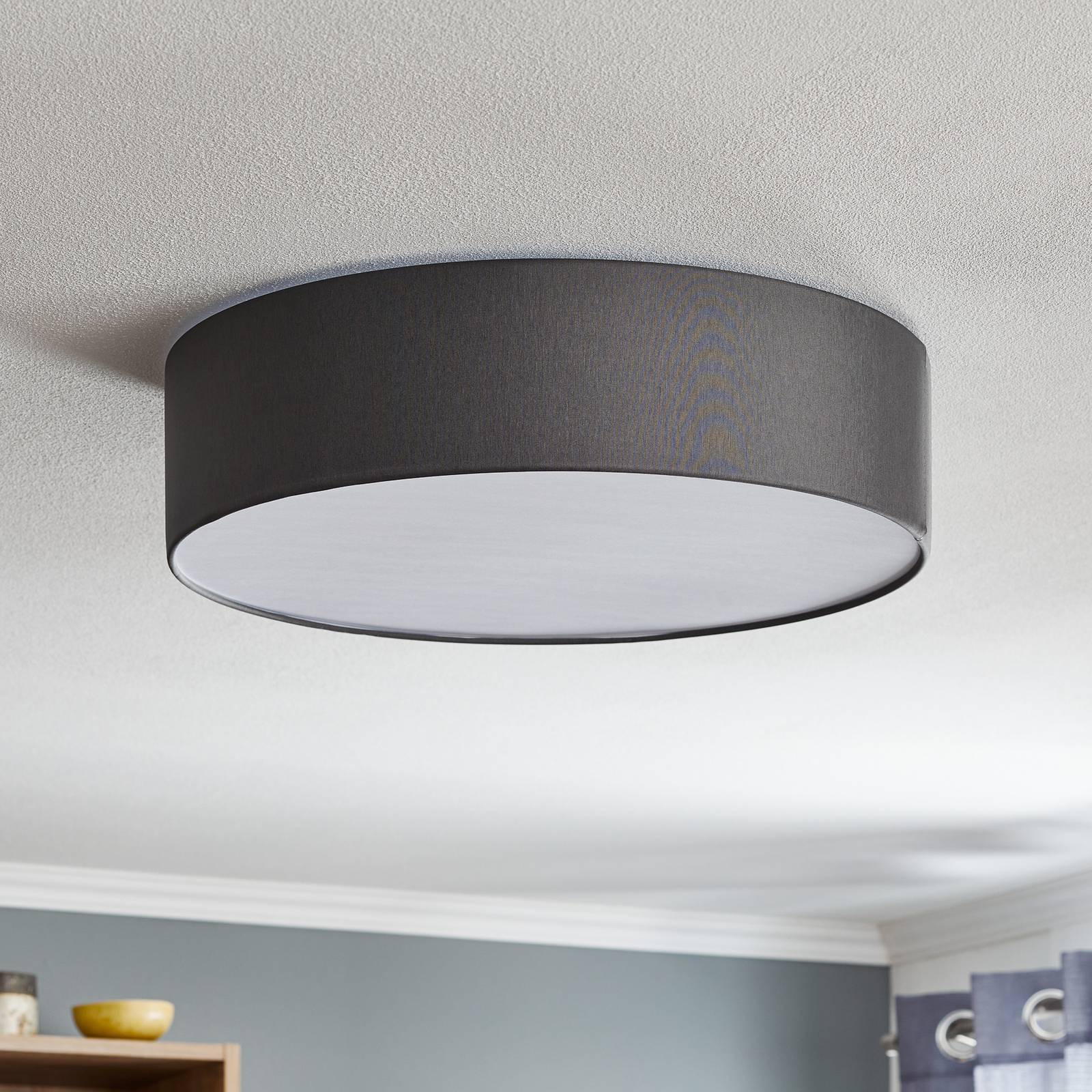 Lampa sufitowa Rondo, szara Ø 45 cm