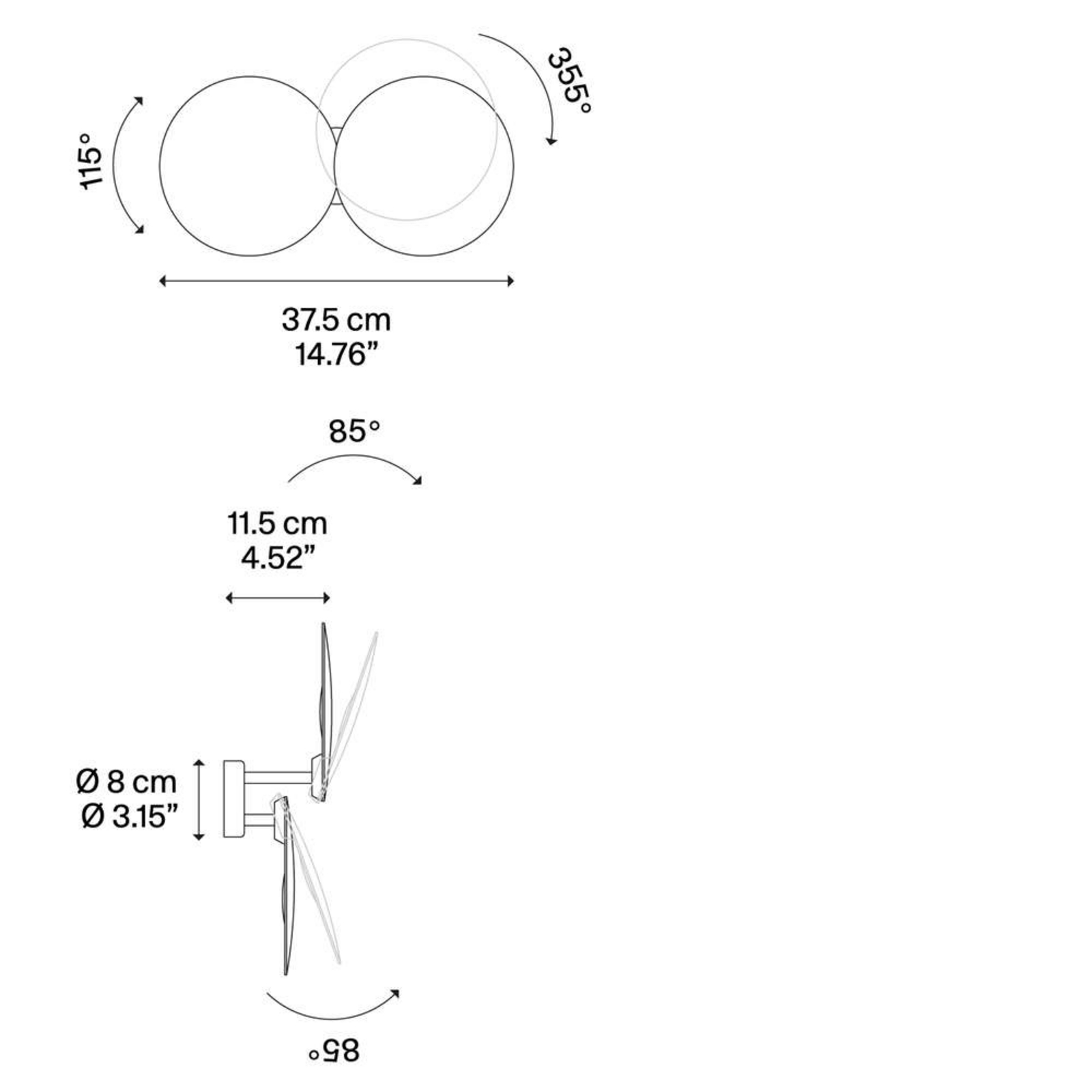 Puzzle Pared/Techo LED Round Double Blanco Mate 2700K - Lodes