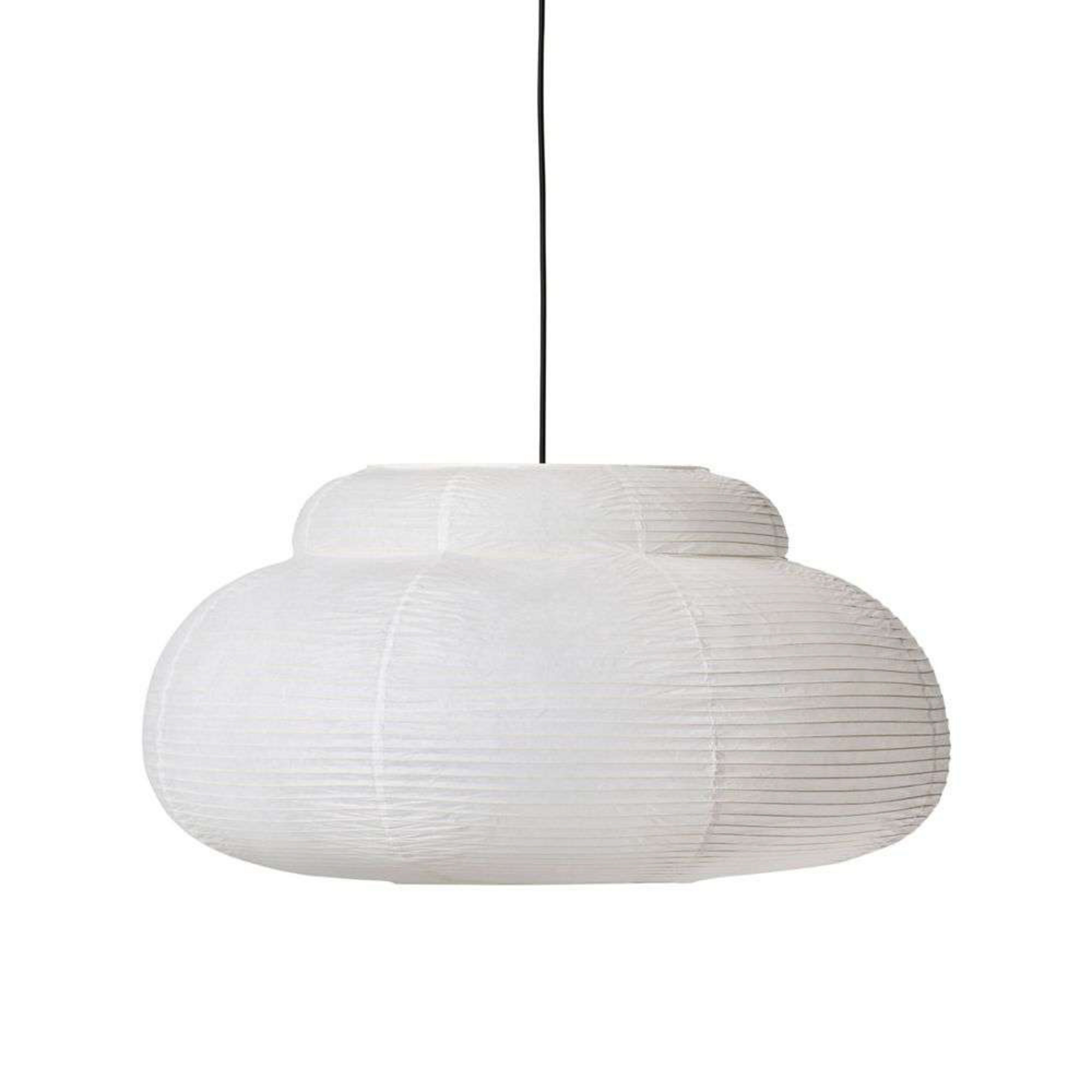 Papier Single Pendelleuchte Ø80 White - Made By Hand