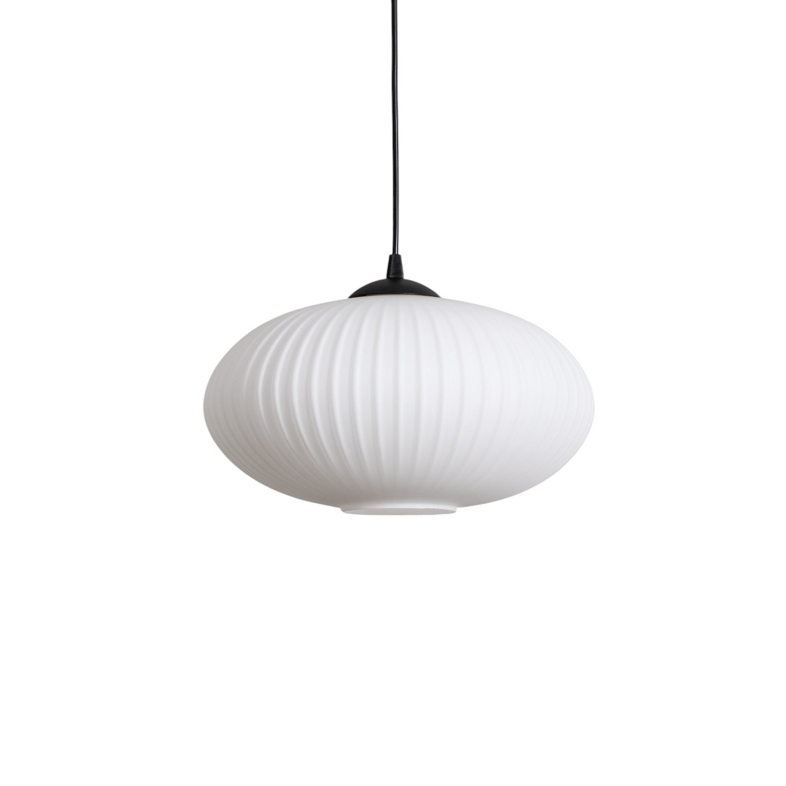 Hanging light Origo, opal/black, decentralised, glass, 3-bulb.