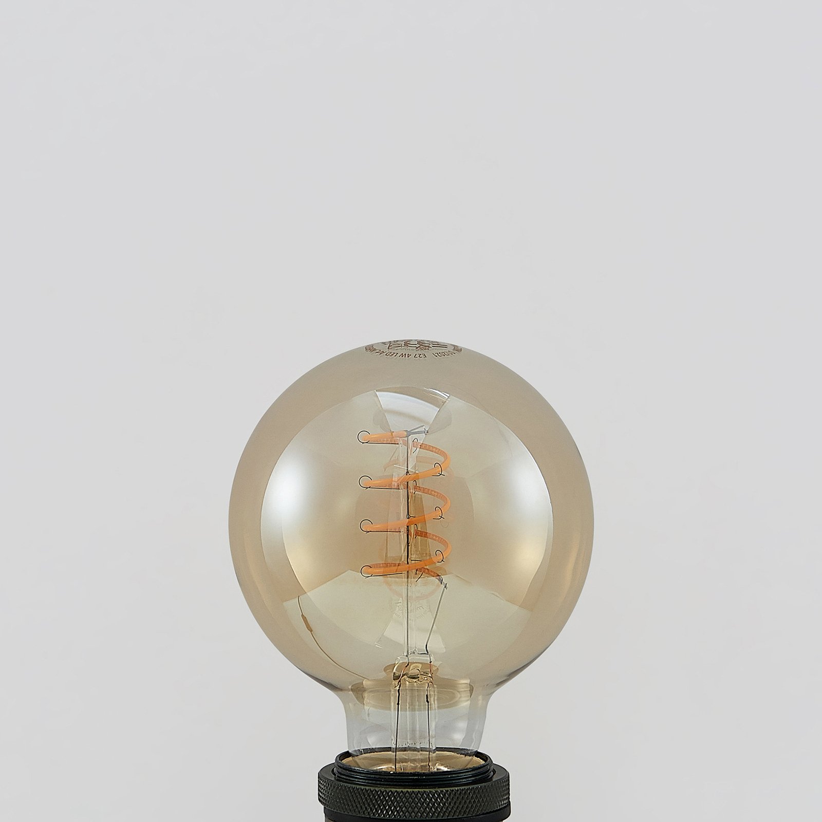 Pære LED 4W Amber G95 Dimbar E27 - Lucande