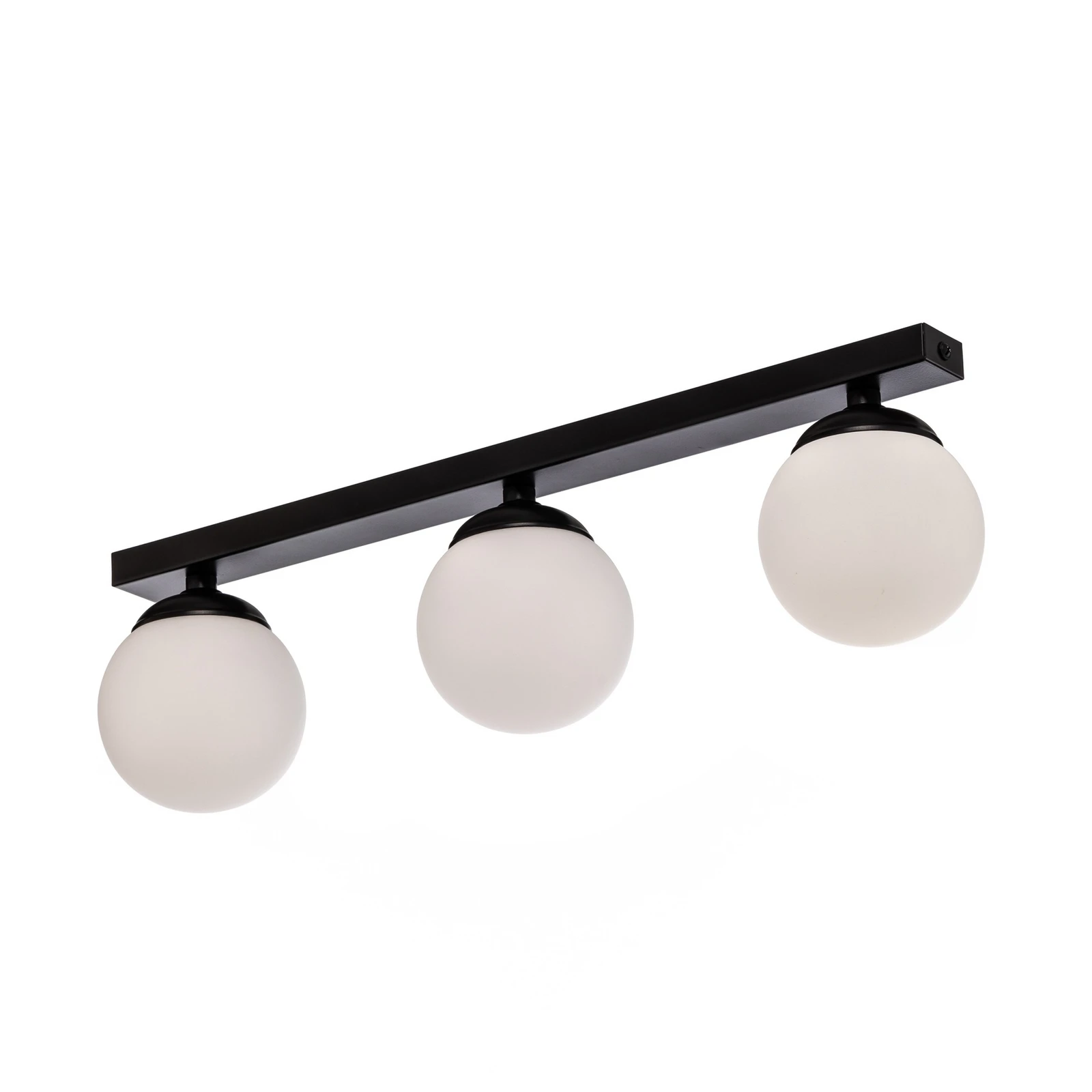 Lámpara de techo Fatis Opal/negro 3 luces larga
