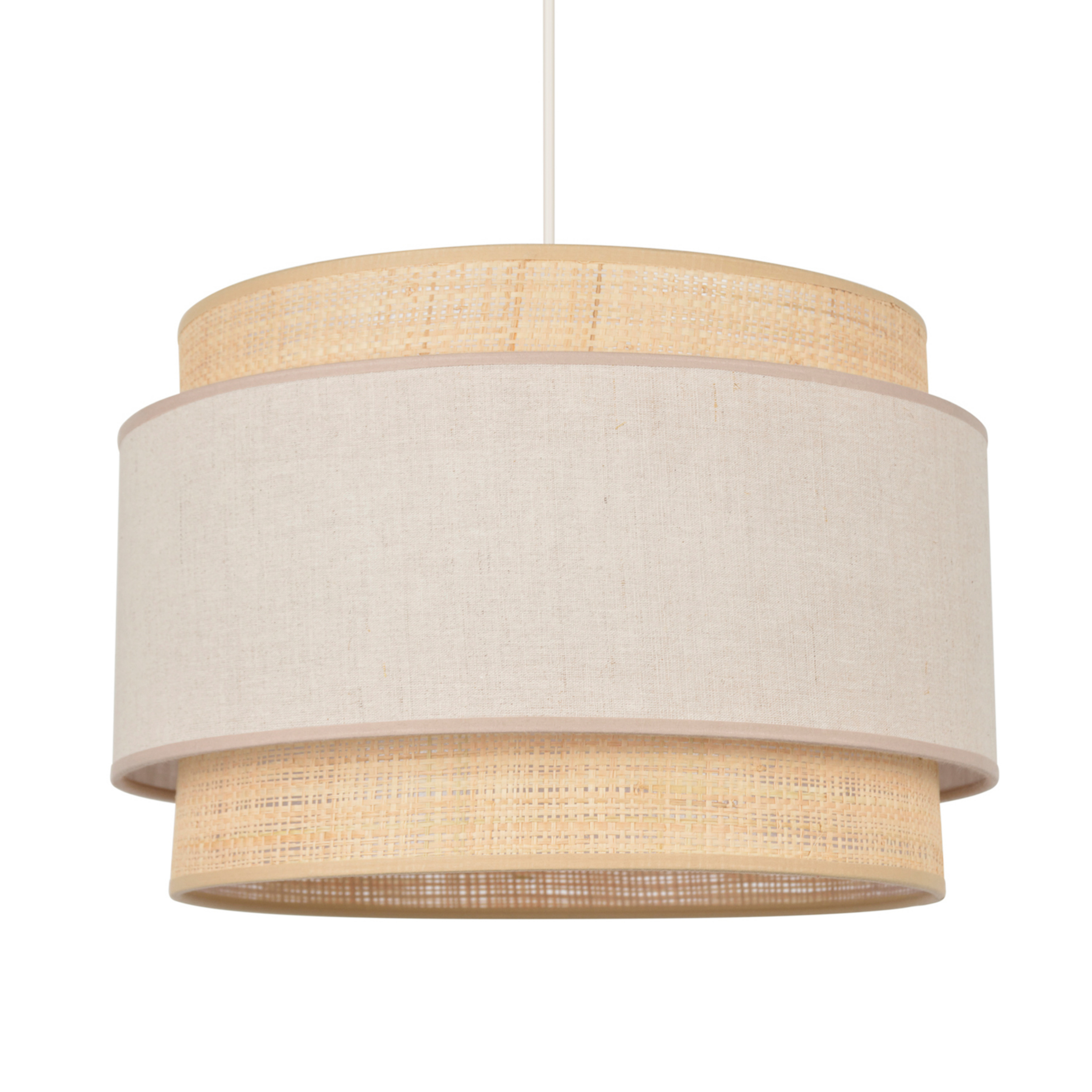 Lampă suspendată Milo pyla/natur Ø 38 cm rafie/țesătură - COREP SAS