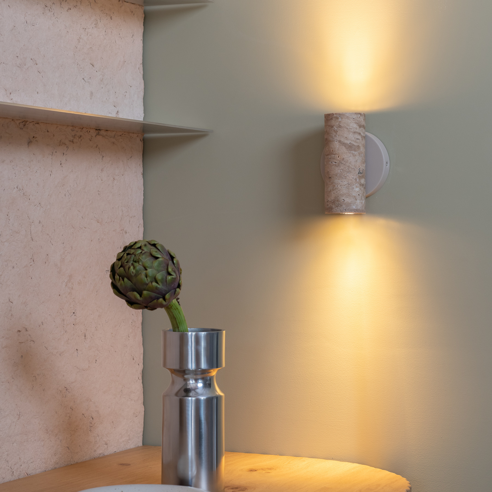 IT'S ABOUT ROMI Wandlampe Tivoli, sandfarben, Stecker, 17 cm